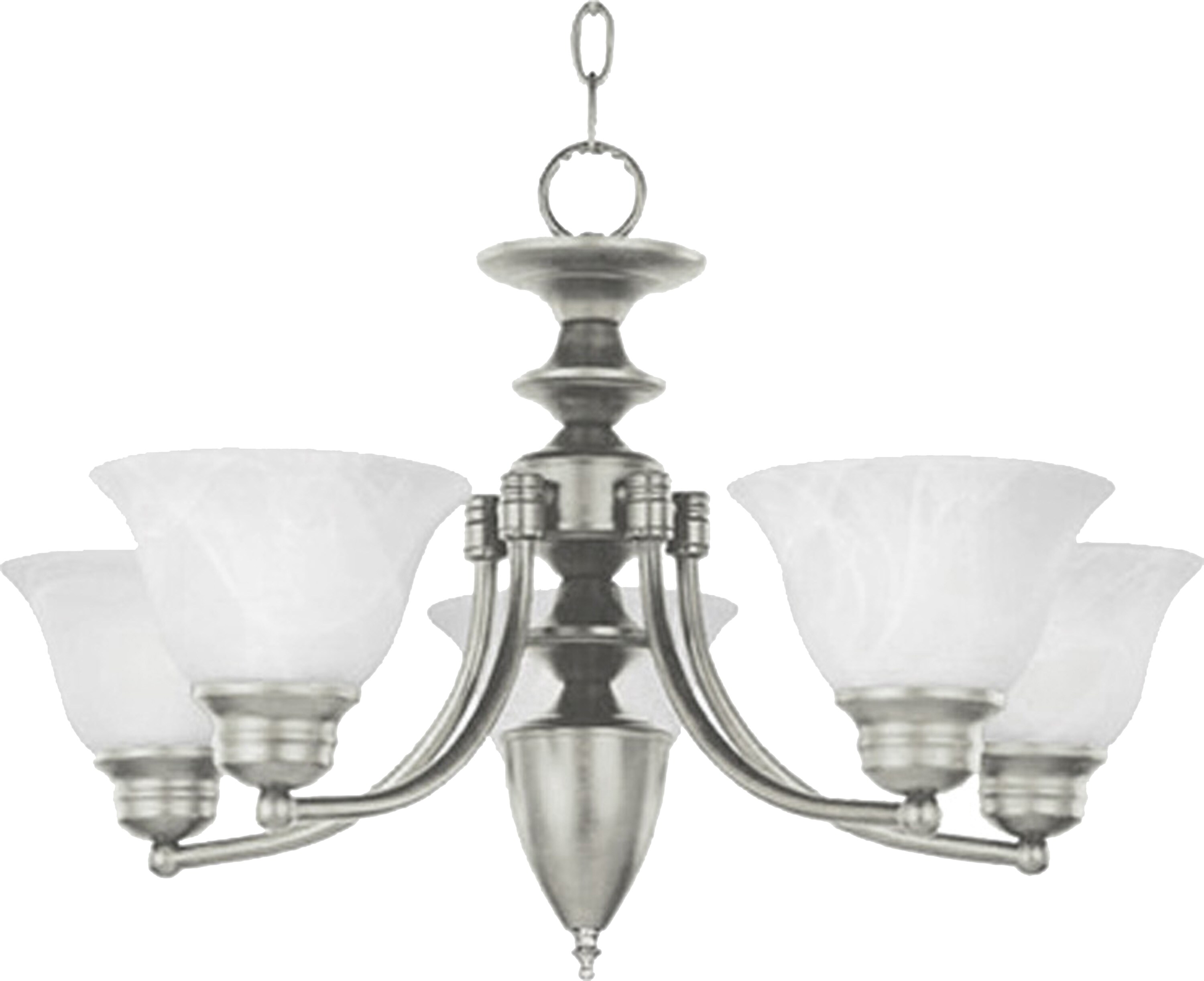 Maxim Lighting 2699MRSN Malaga 5 -Light Satin Nickel Transitional For Use in Bedrooms, Dining Rooms, Foyers, Kitchens, Living Rooms Chandelier