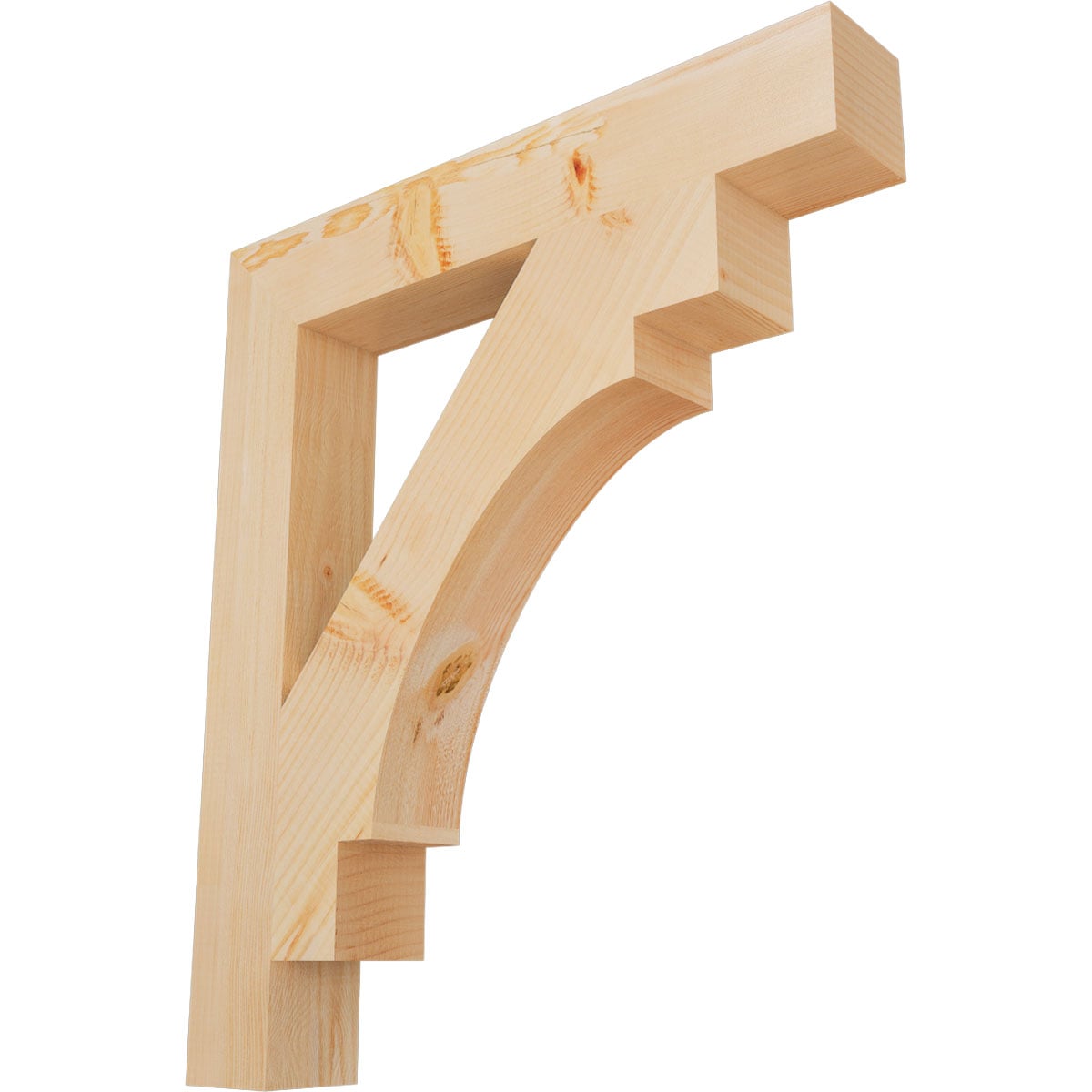 Ekena Millwork BKT04X26X30MRC05SDF Merced block smooth 3-1/2-in x 26-in x 30-in Douglas fir Brown Wood Standard bracket