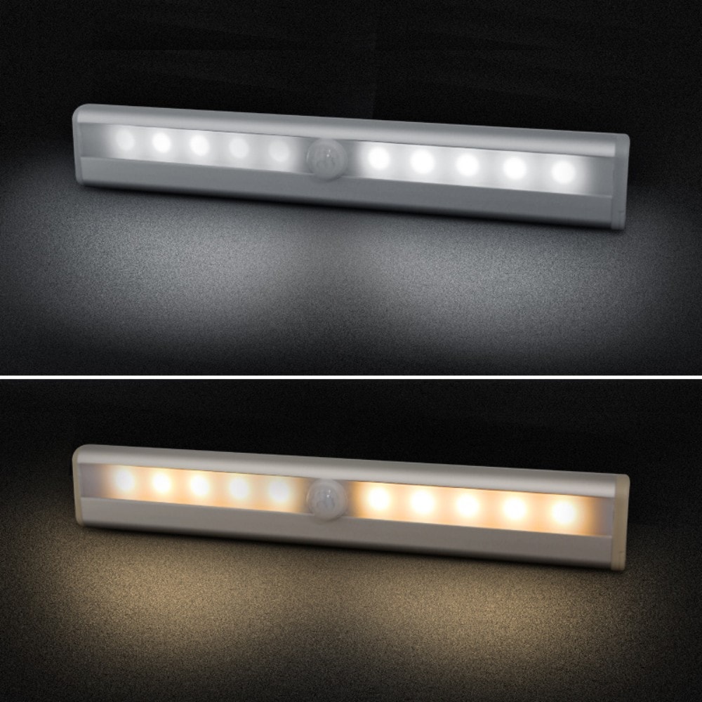 JUSJUBR SC 9cm 19cm Wireless PIR Motion Sensor LED Night Light for Closet Cabinet Corridor Kitchen Stair