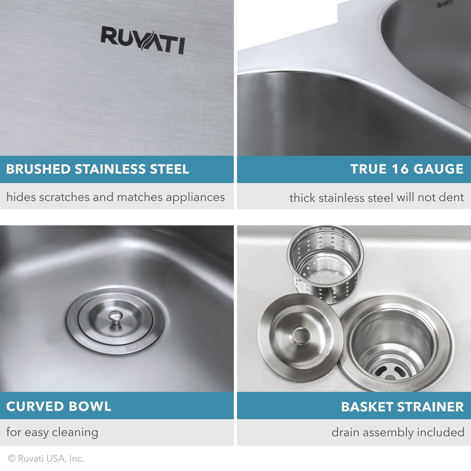 Ruvati Parmi Undermount 32.25-in x 18.875-in Brushed Stainless Steel Double  Offset Bowl Kitchen Sink in the Kitchen Sinks department at