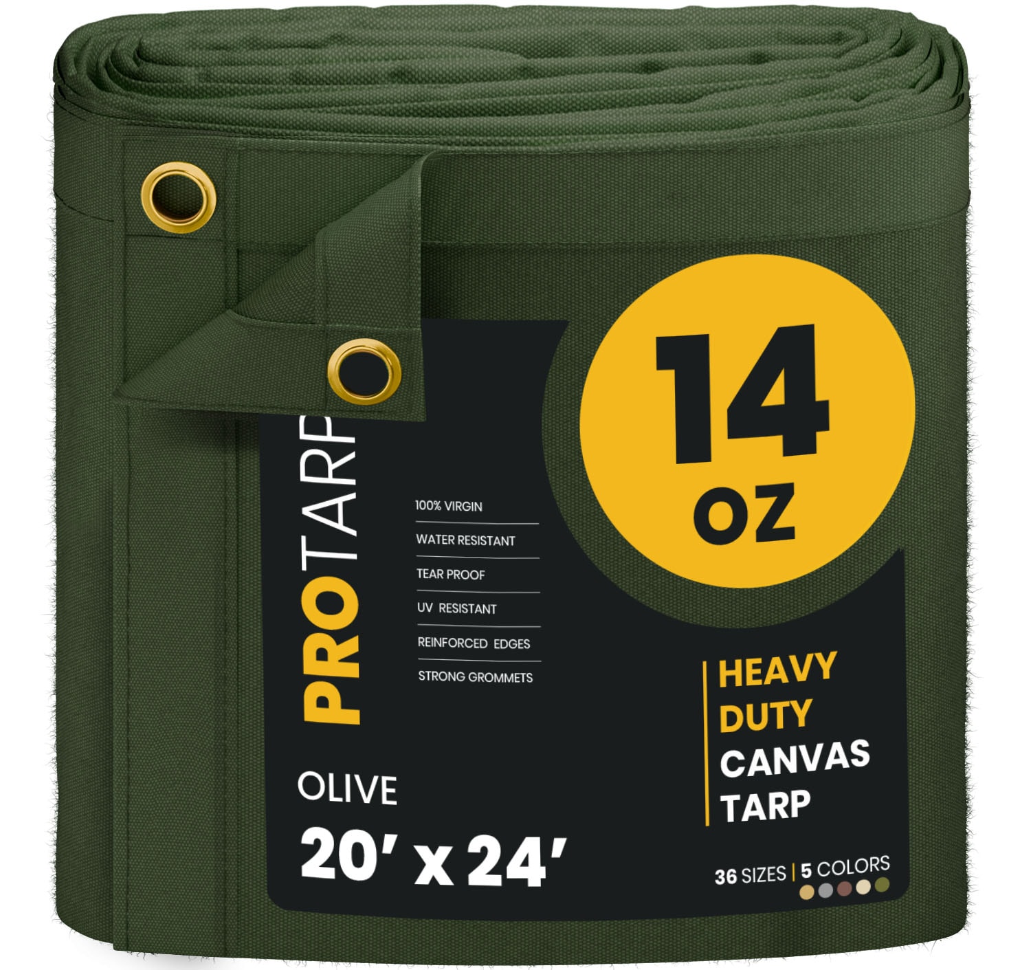 PROTARP PT-303-20X24 20-ft x 24-ft Green Waterproof Standard Polyester 25-mil Tarp