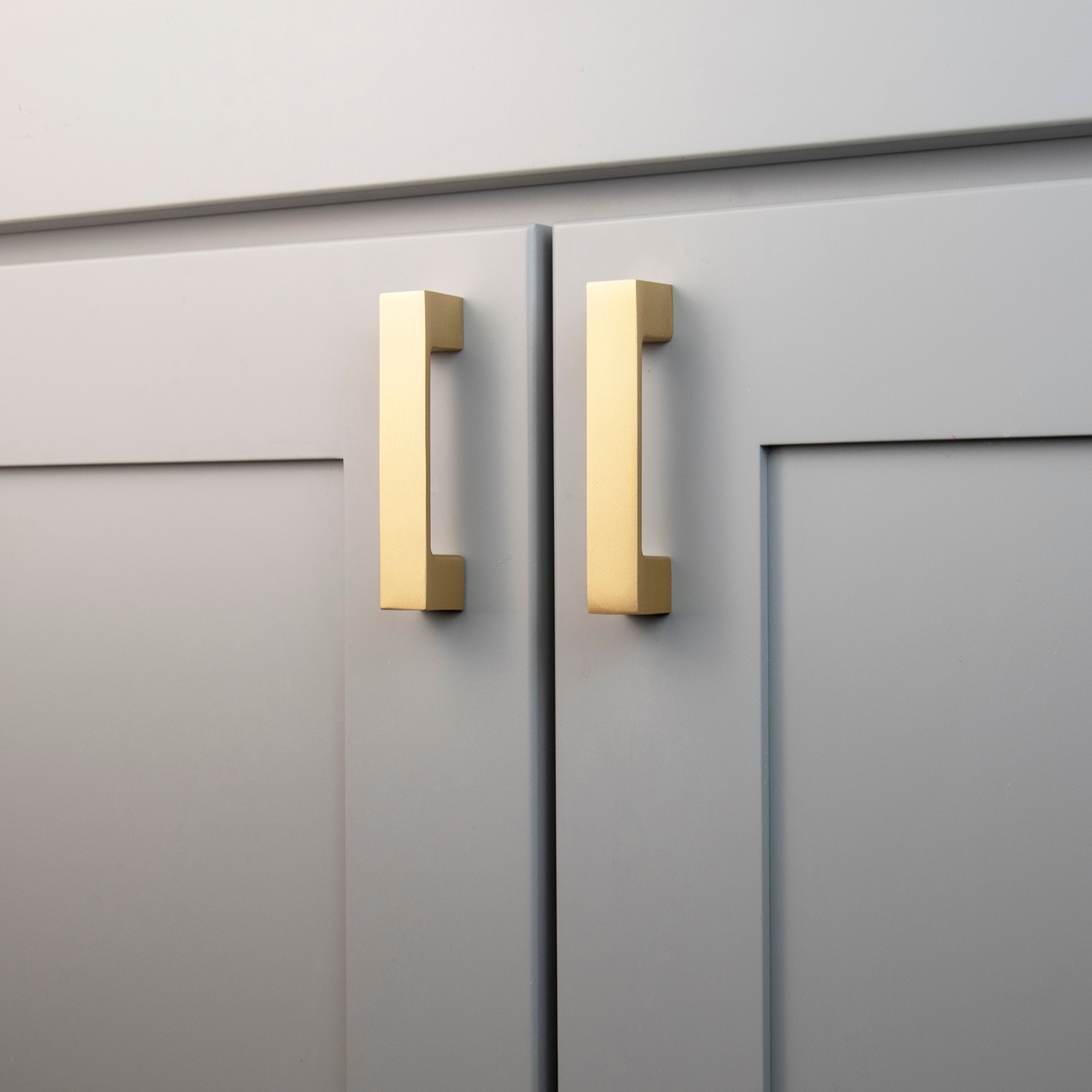 Brushed Brass Modern Bar Pulls with Mounting Hardware