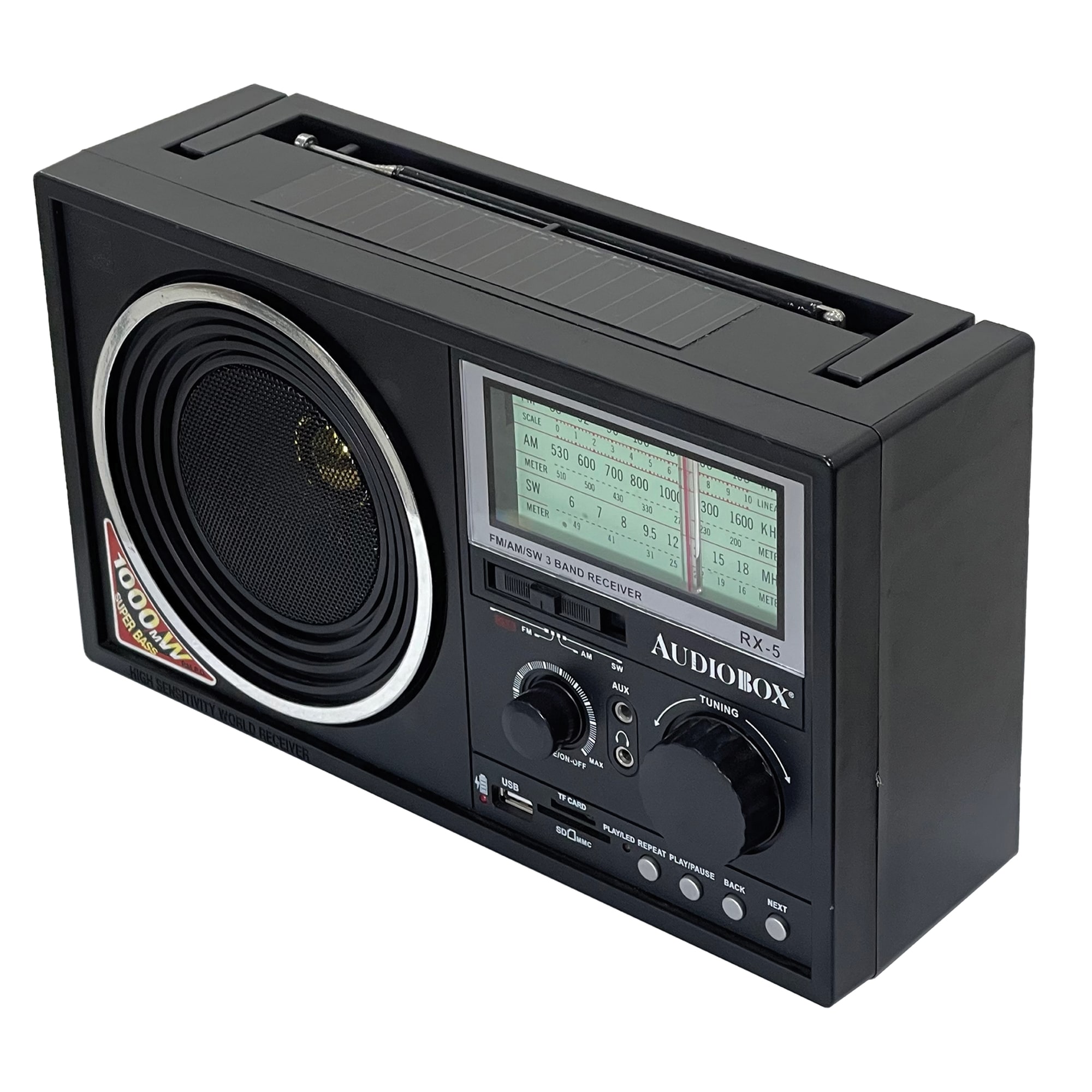 AudioBox RX-5BT Rechargeable Solar Radio with Bluetooth