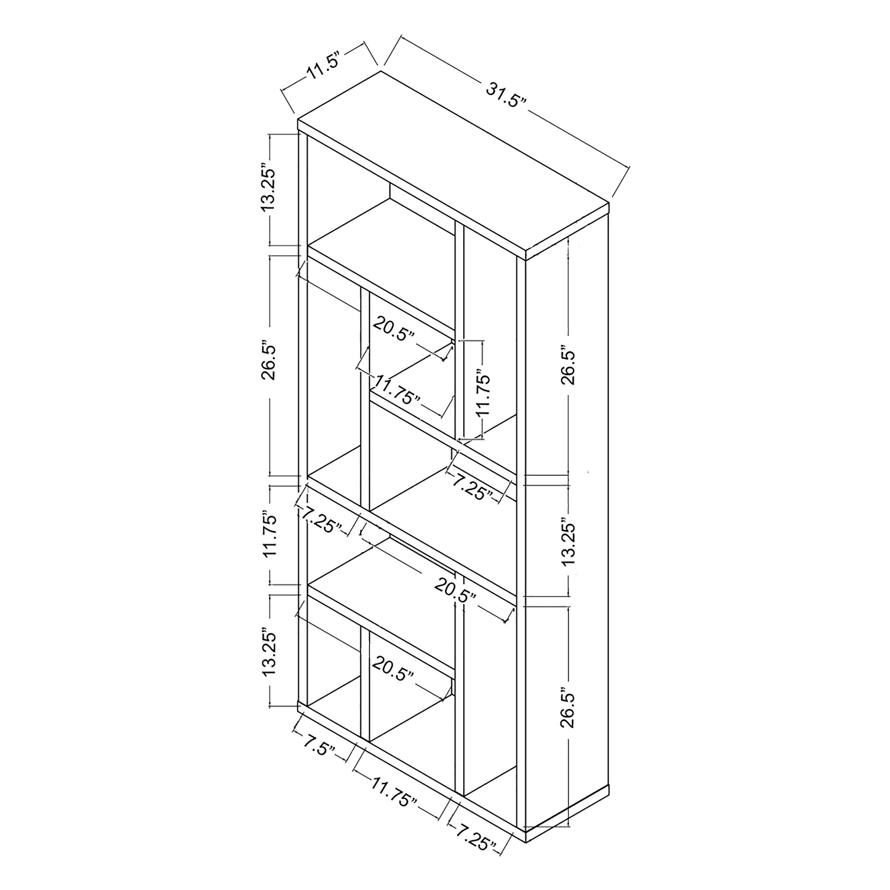 Furniture of America Ventz Cappuccino 9-Shelf Bookcase (31.5-in W x 71 ...