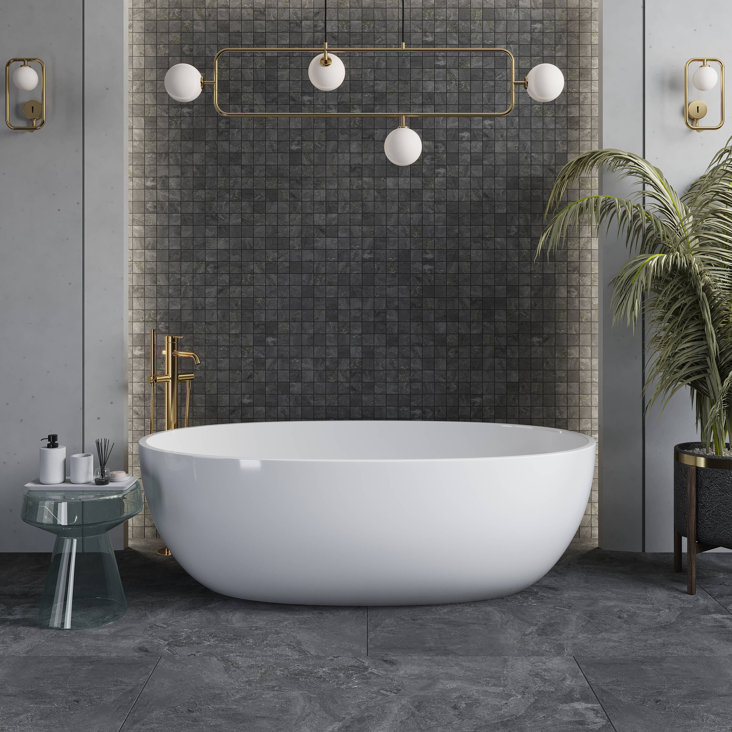 Apollo Tile IMP88ANT2448 Splendor Slate Black 24-in x 48-in Matte Porcelain Cement Look Floor and Wall Tile (15.55-sq. ft/ Carton)