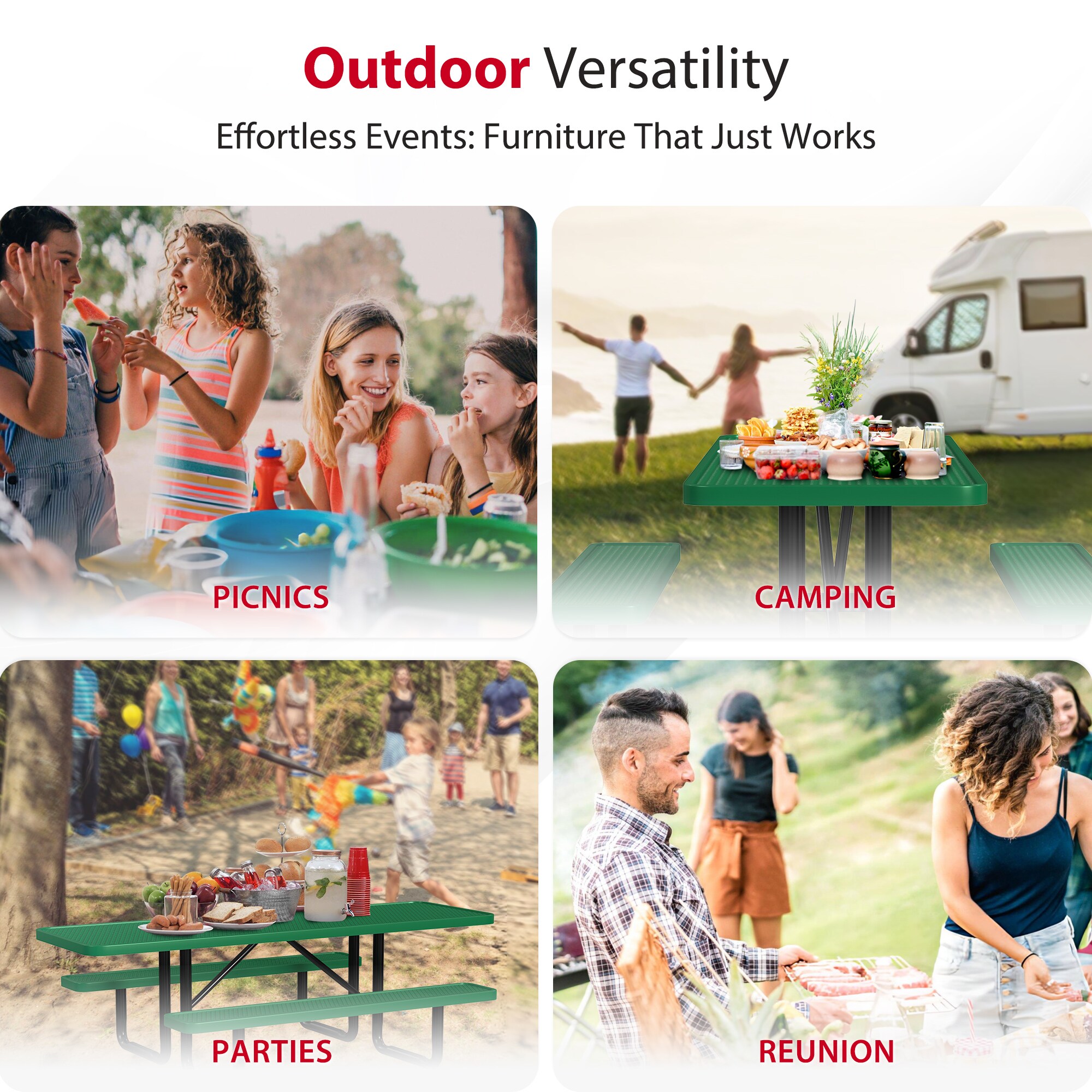 LeisureCraft T8XPP-ADA-GREEN Picnic-Tables - View #7