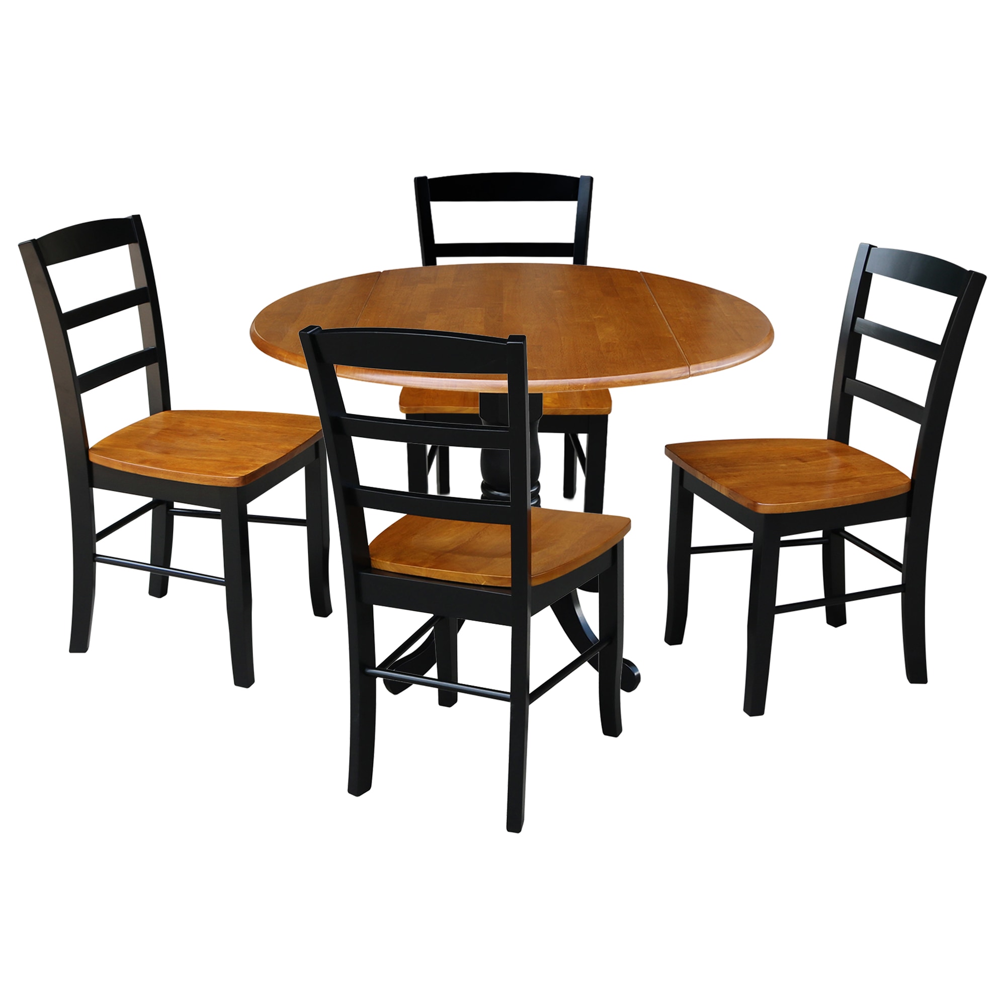 International Concepts K57-42DP-C2-4 Black/cherry Traditional Dining Room Set with Round Table ( Seats 4 )
