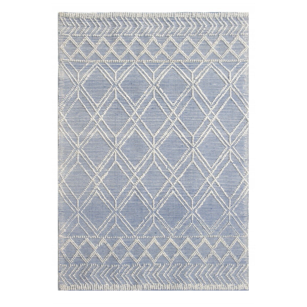 HomeRoots 4000475237 9 x 13 (ft) Woven Polypropylene Blue Ivory Rectangular Indoor Geometric Area rug