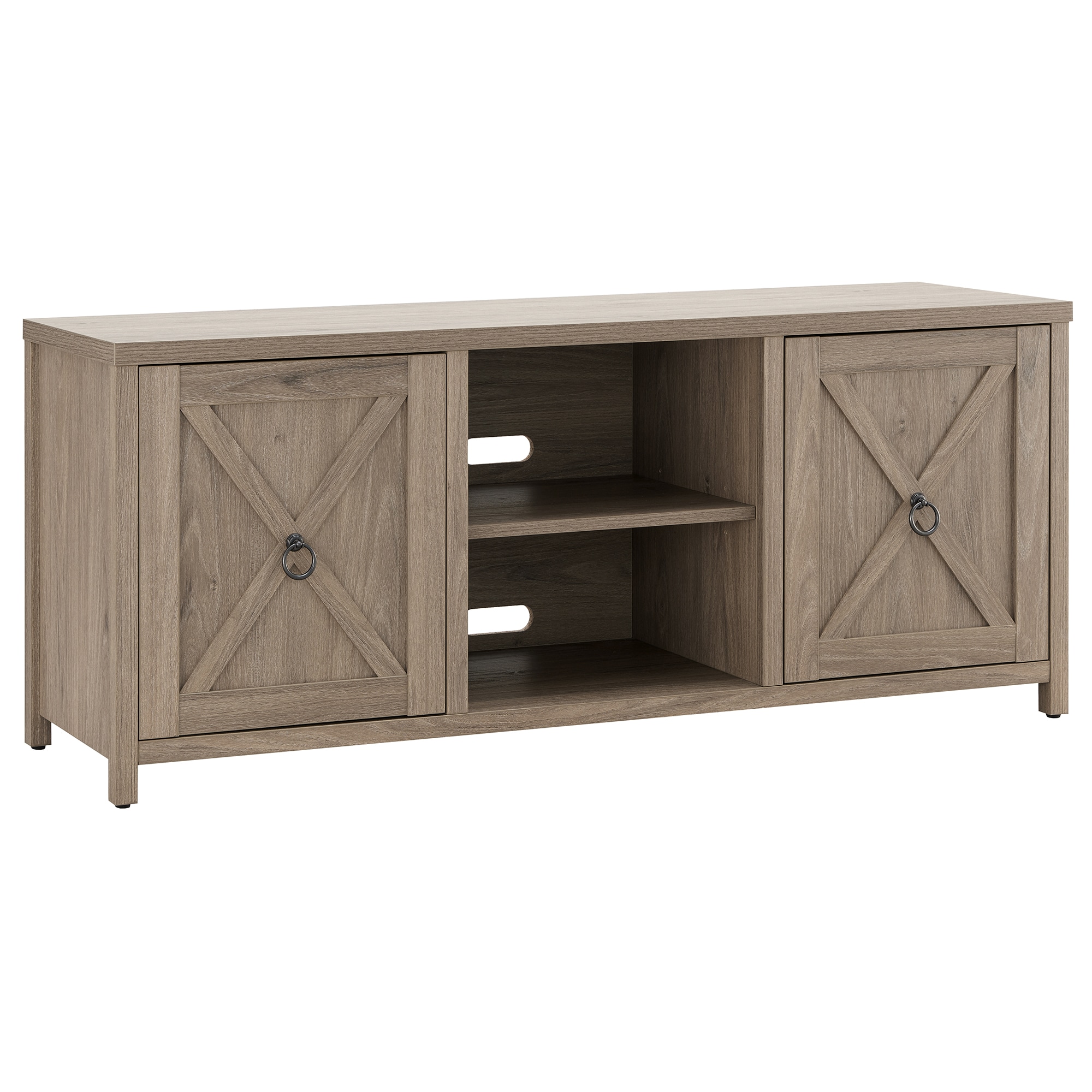 Hailey Home TV1371 Granger Transitional Antiqued Gray Oak TV stand ( Accommodates TVs up to 70-in )
