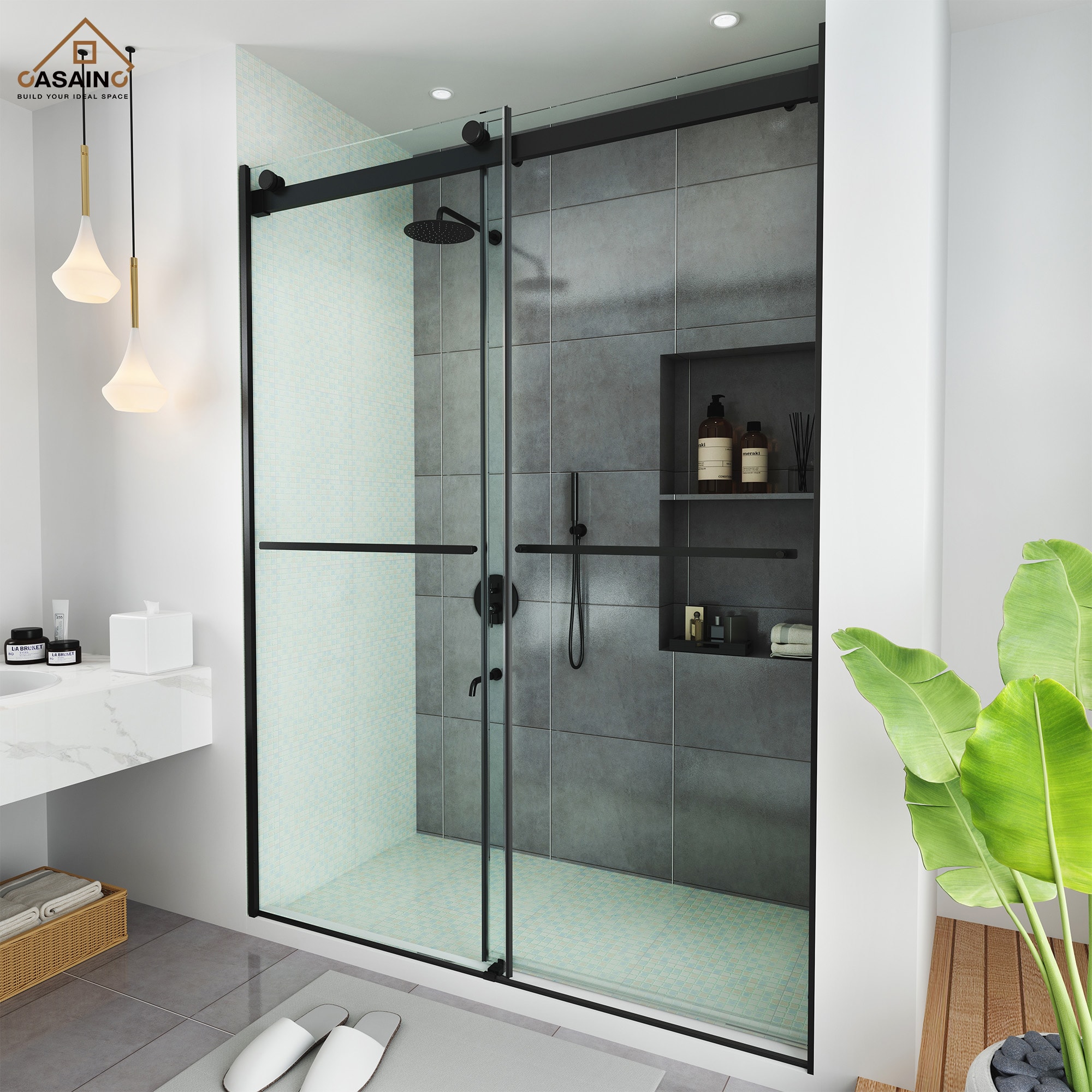 CASAINC CACL54-MB Shower-Doors - View #2