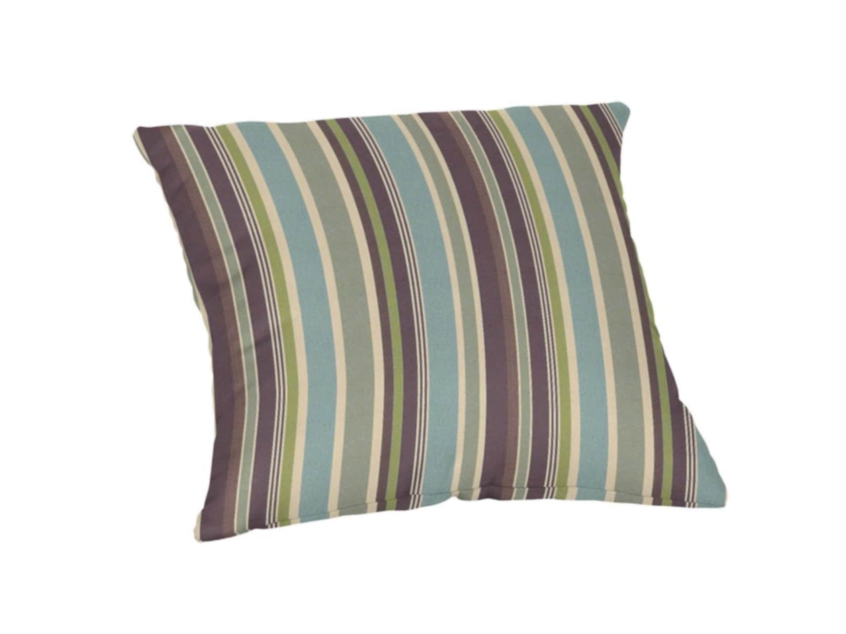 Sunbrella Stripe Brannon Seaglass Outdoor Fabric By the yard