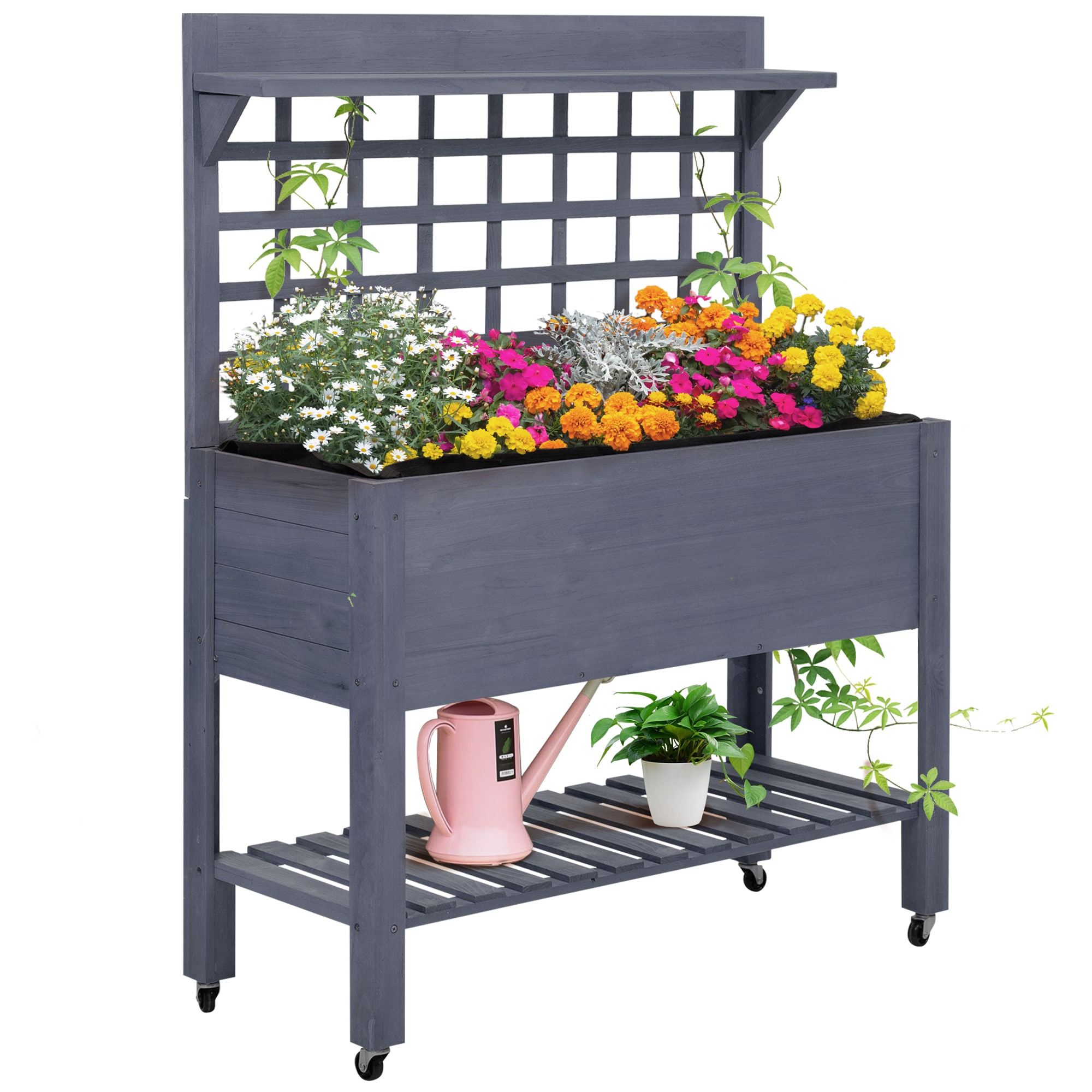 ZAKLOOP WU2225P229223 Garden Gray Wood Garden Seat