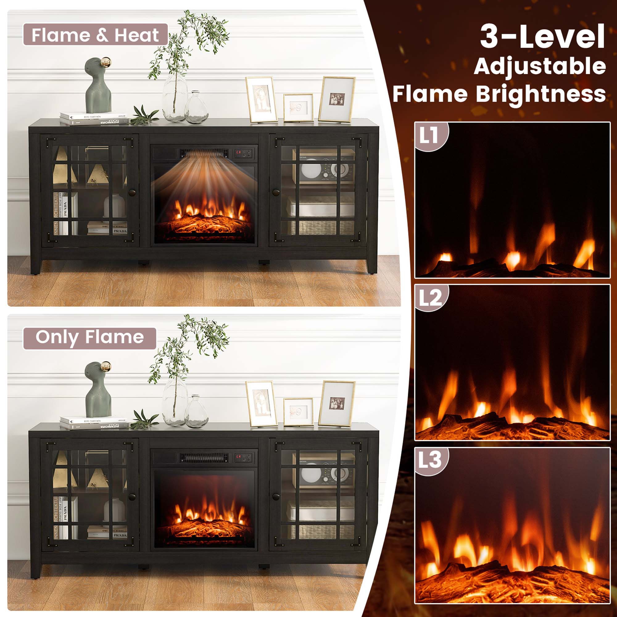 Costway SWL00006 Electric-Fireplaces - View #4
