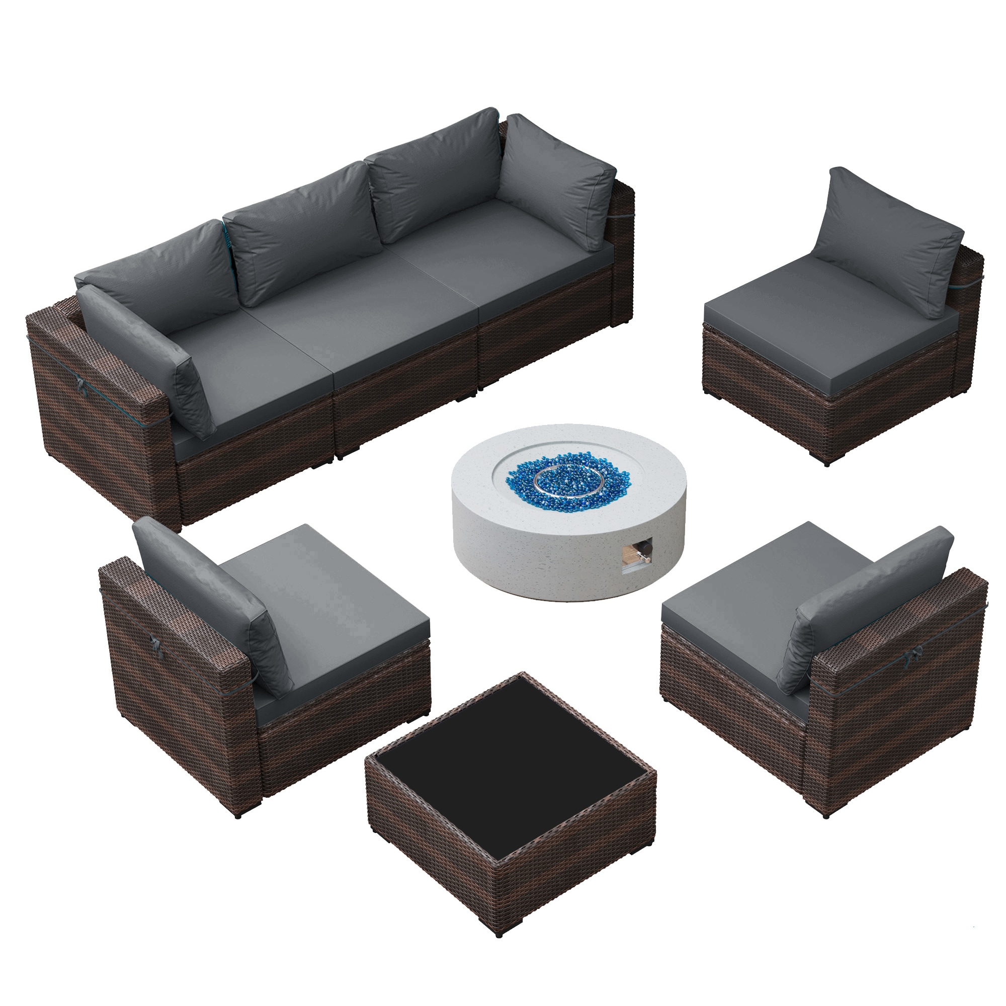 UPHA TBSF-ABC28SYMB-DGRAY Patio-Conversation-Sets - View #2