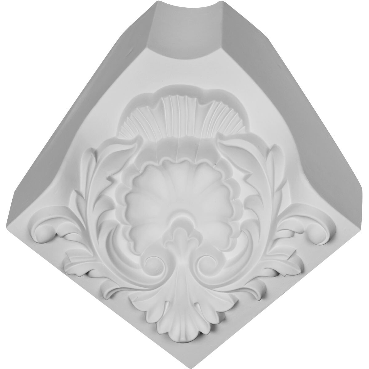 Ekena Millwork MIC06X06SH Shell 8-1/4-in x 5-7/8-in Interior Primed Polyurethane Traditional Inside corner Crown Moulding Block