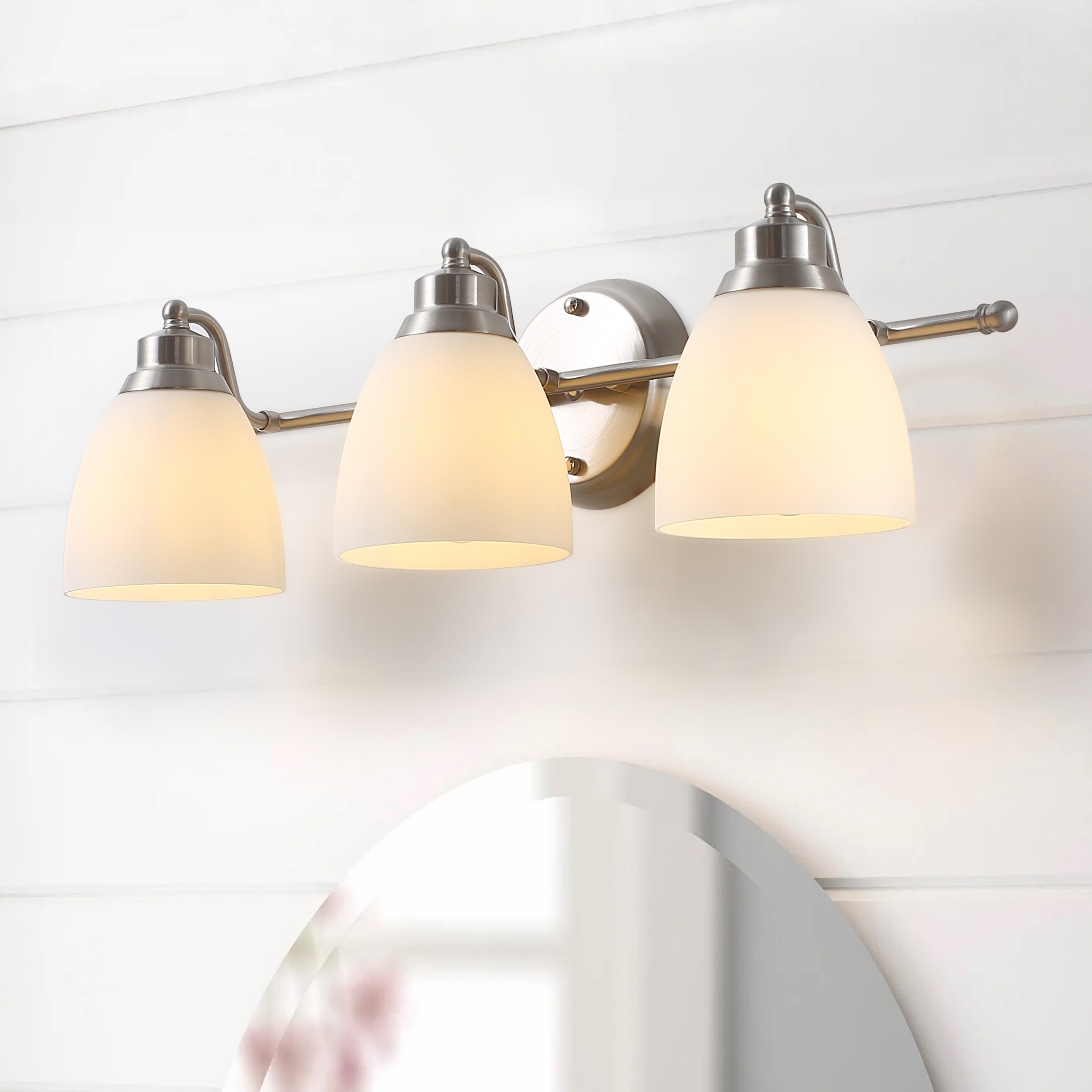 Aiwen HEJ-1615-W-3 23.62-in 3 -Light Chrome Modern/contemporary Vanity light