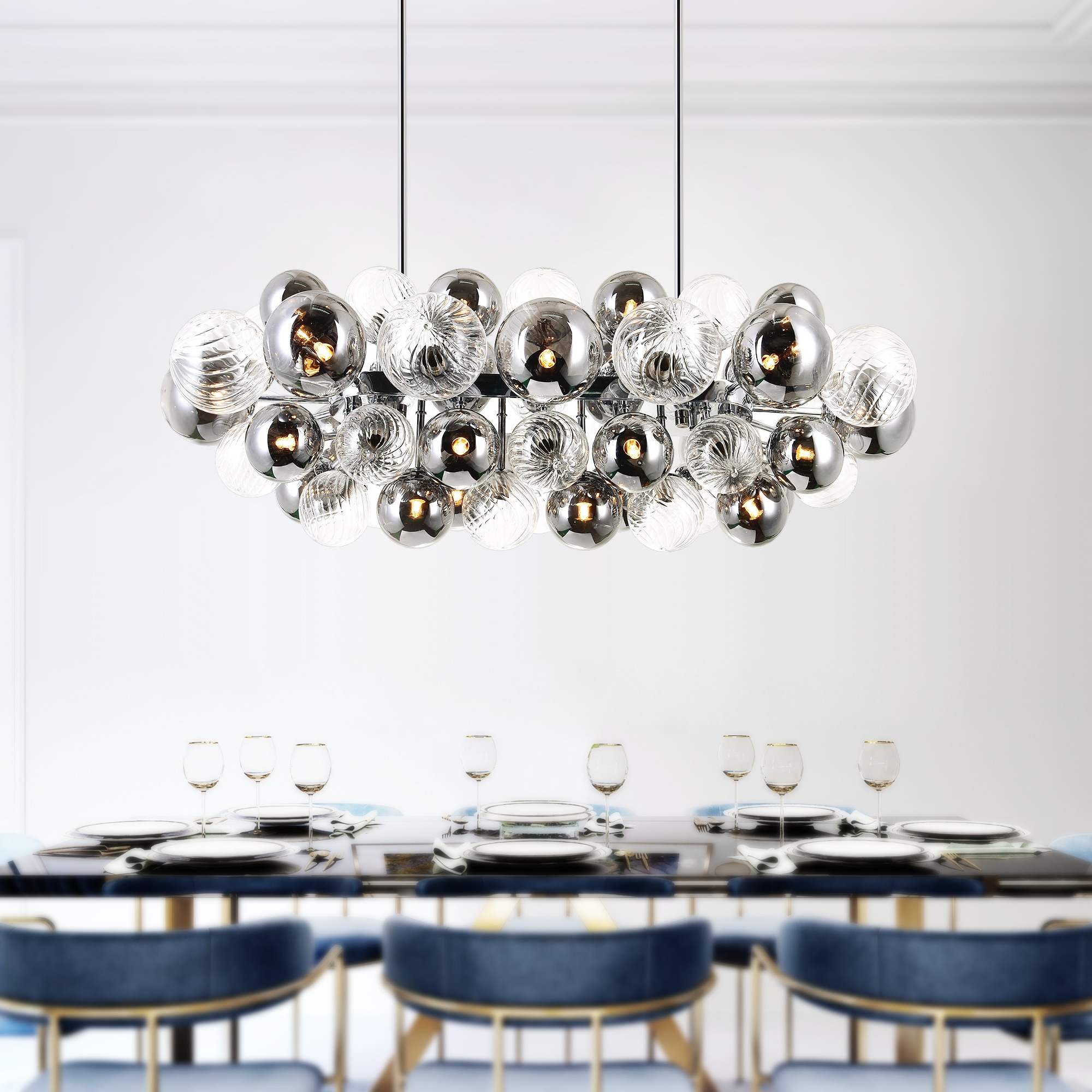 CWI Lighting 1205P39-27-601 Pallocino 27 -Light Chrome Modern/contemporary For Use in Bathrooms, Bedrooms, Dining Rooms, Foyers, Kitchens, Living Rooms Chandelier