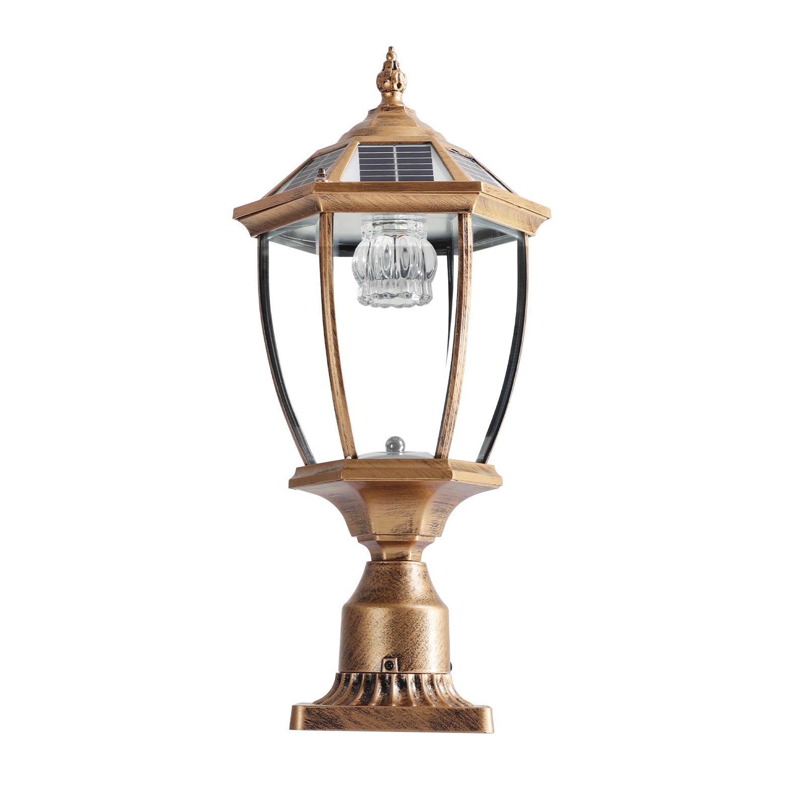 Forclover WYL3-PK1341 Solar Column Headlights with Dimmable LED Bronze Solar LED Outdoor Path Light ( 6000-K )