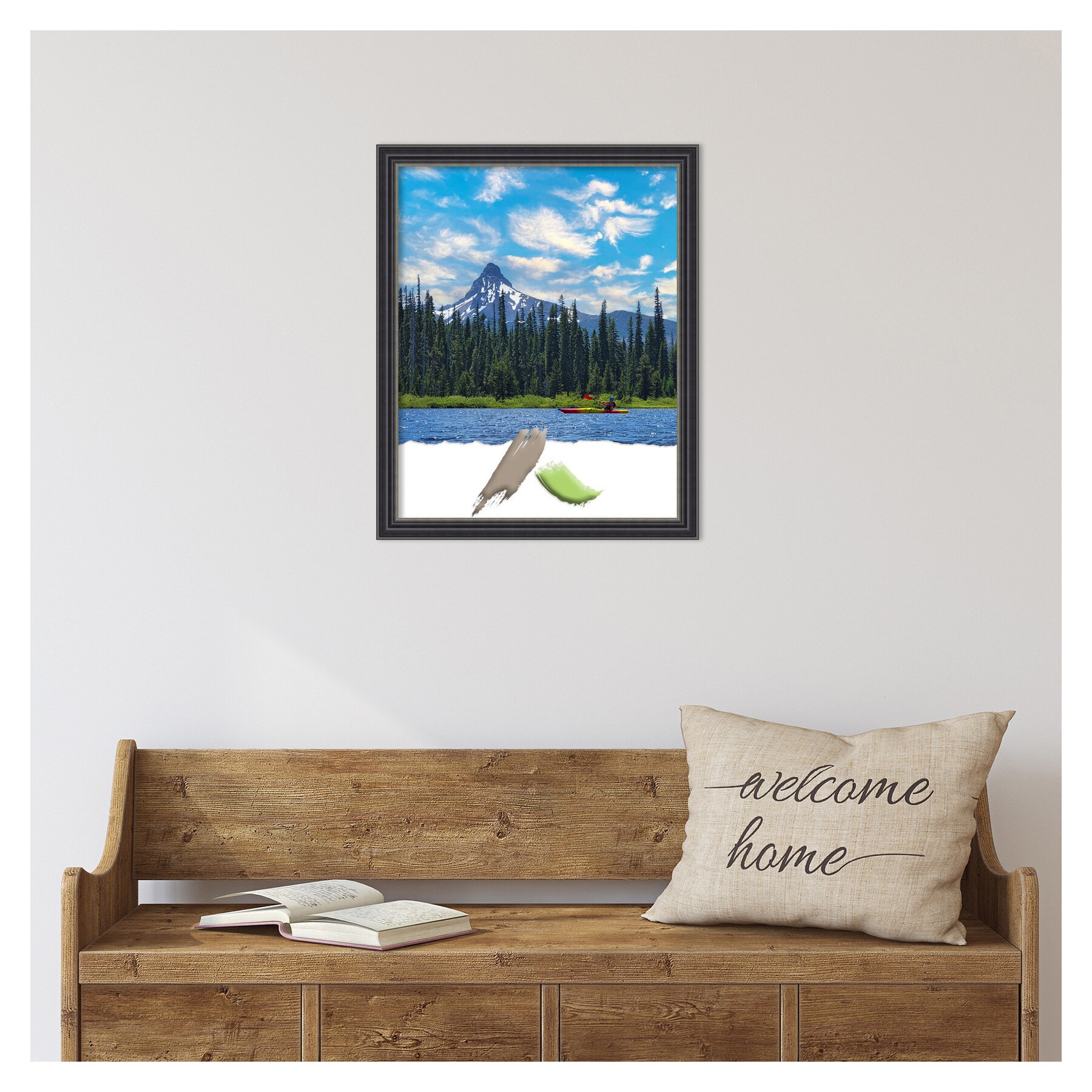 16"x20" Black Wood Wall Mount Picture Frame