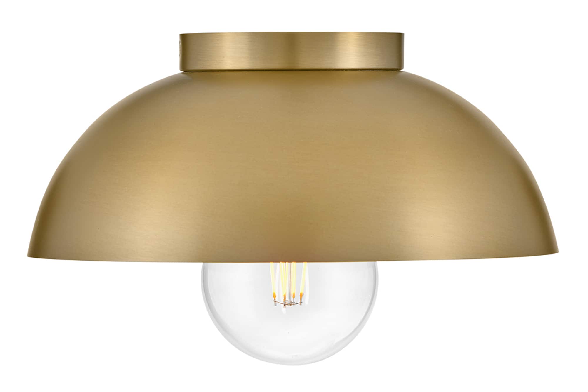 Contemporary Lacquered Brass Globe LED Flush Mount Light
