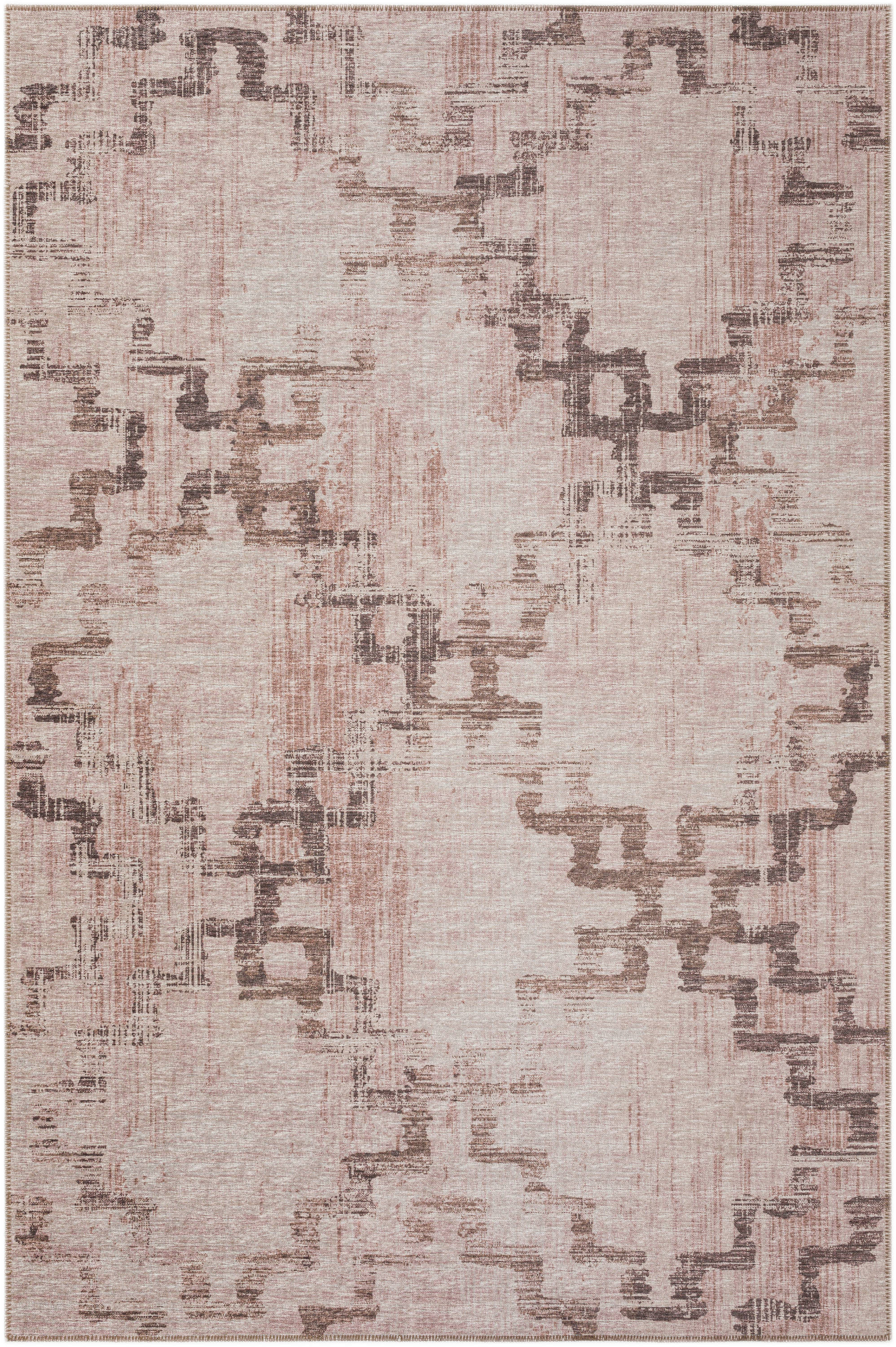 Addison Rugs AYU45MO3X5 Yuma 3 x 5 (ft) Chenille Mocha Rectangular Indoor/Outdoor Trellis Moroccan Machine washable Area rug
