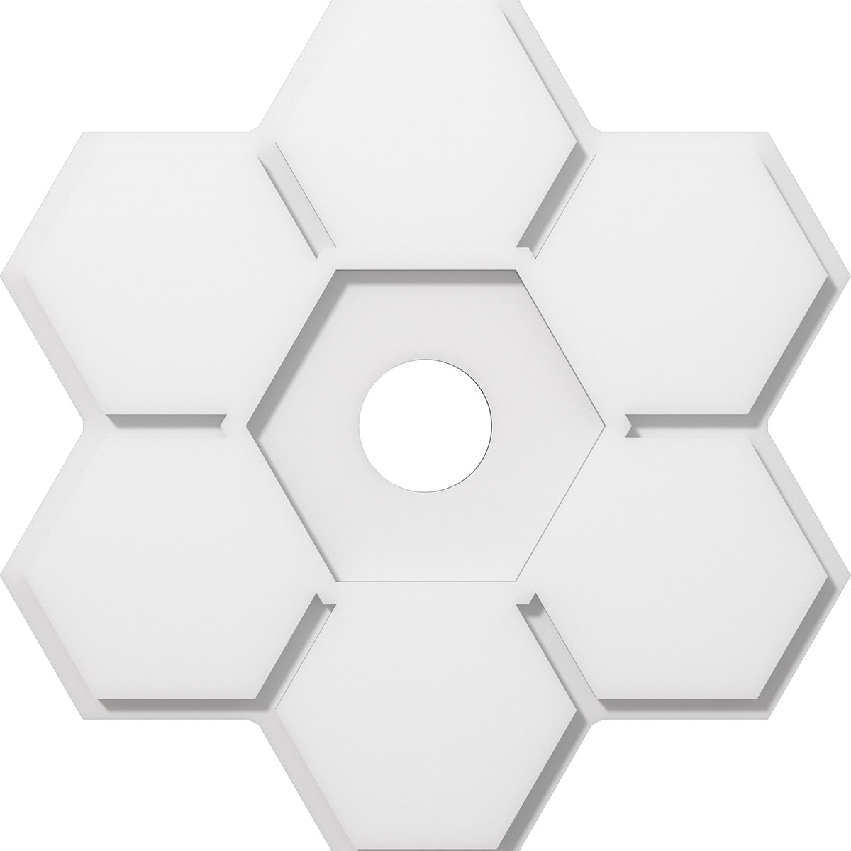 Ekena Millwork CMP20DY-03000 Daisy 20-in W x 20-in L Contemporary White PVC Whole Ceiling Medallion