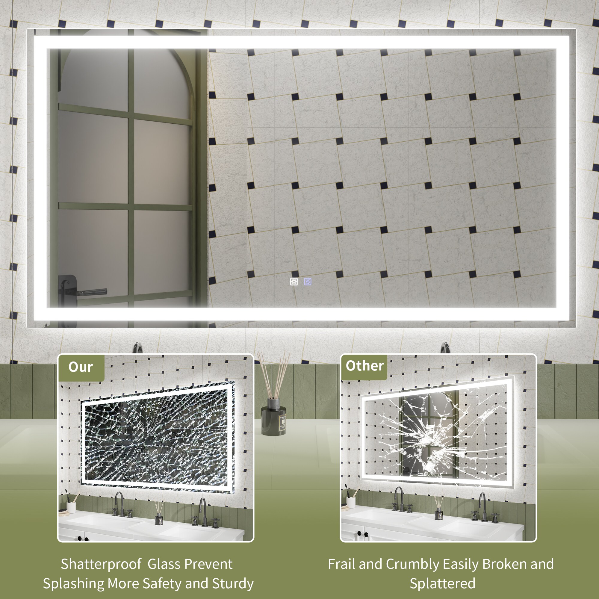 ExBrite DHBM2836BG Framed-Bath-Mirrors - View #10