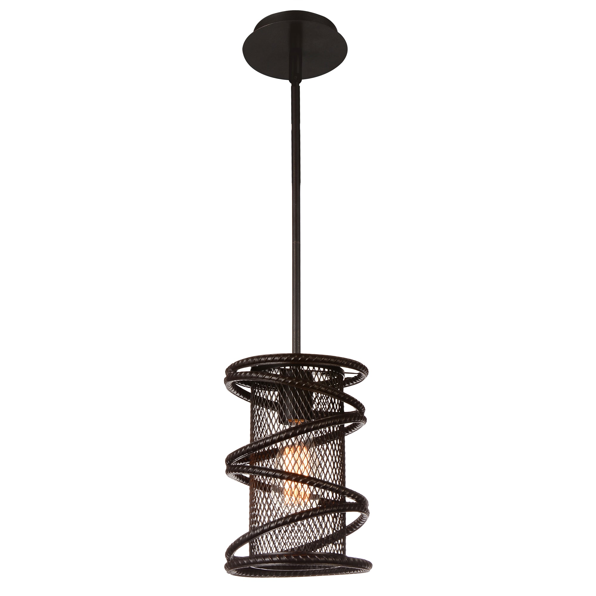 CWI Lighting 9700P7-1-197 Darya Brown Craftsman Geometric Mini Hanging Pendant Light