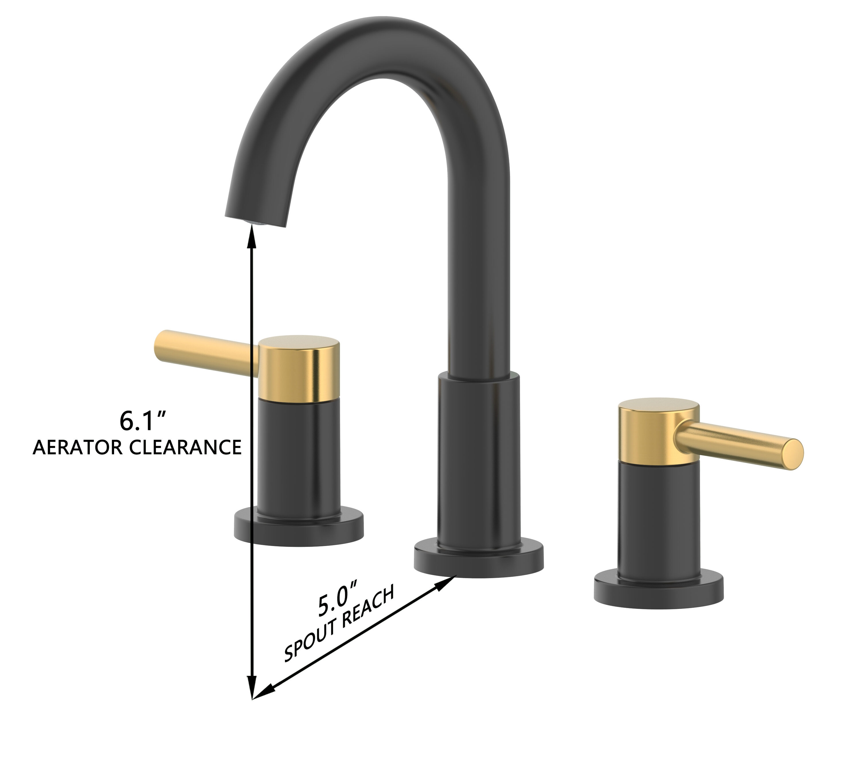 allen + roth Harlow Matte Black and Brushed Gold Widespread 2-Handle  WaterSense Bathroom Sink Faucet with Drain in the Bathroom Sink Faucets  department at Lowes.com