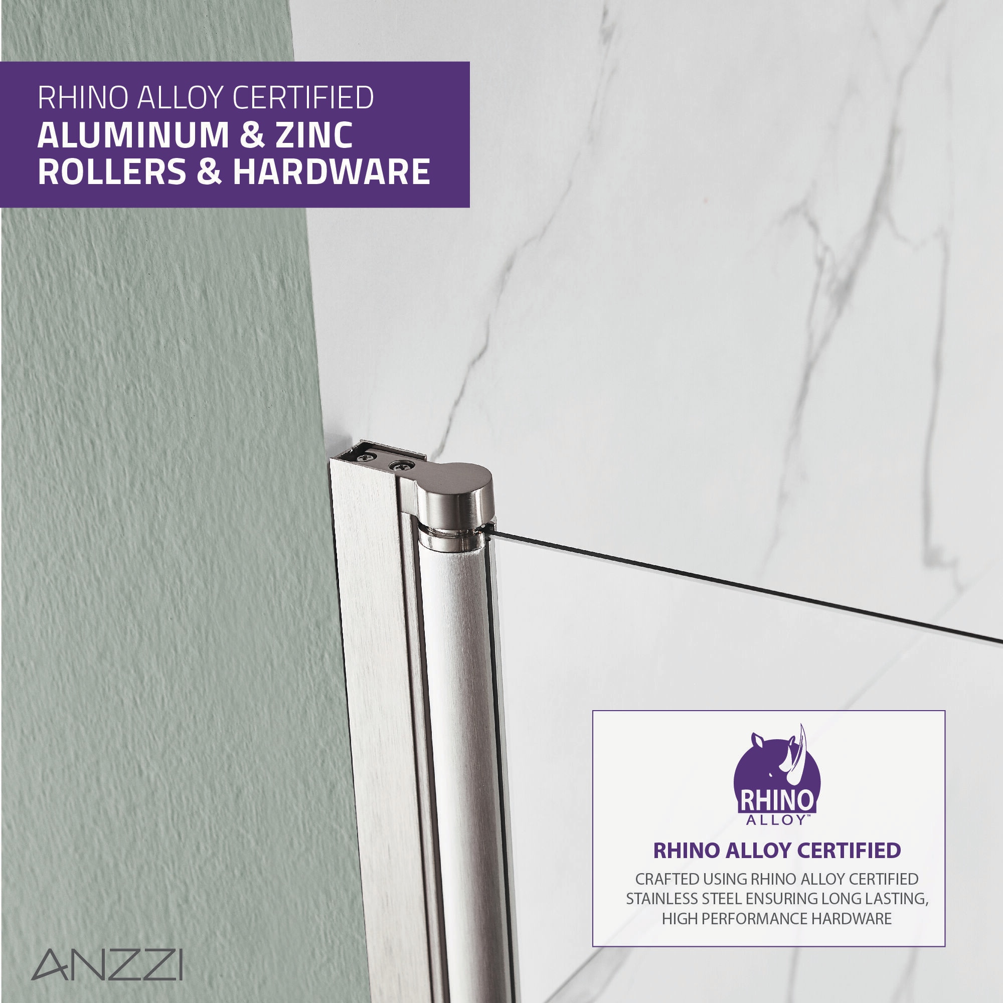 Myth 28" x 56" Frameless Brushed Nickel Tub Door
