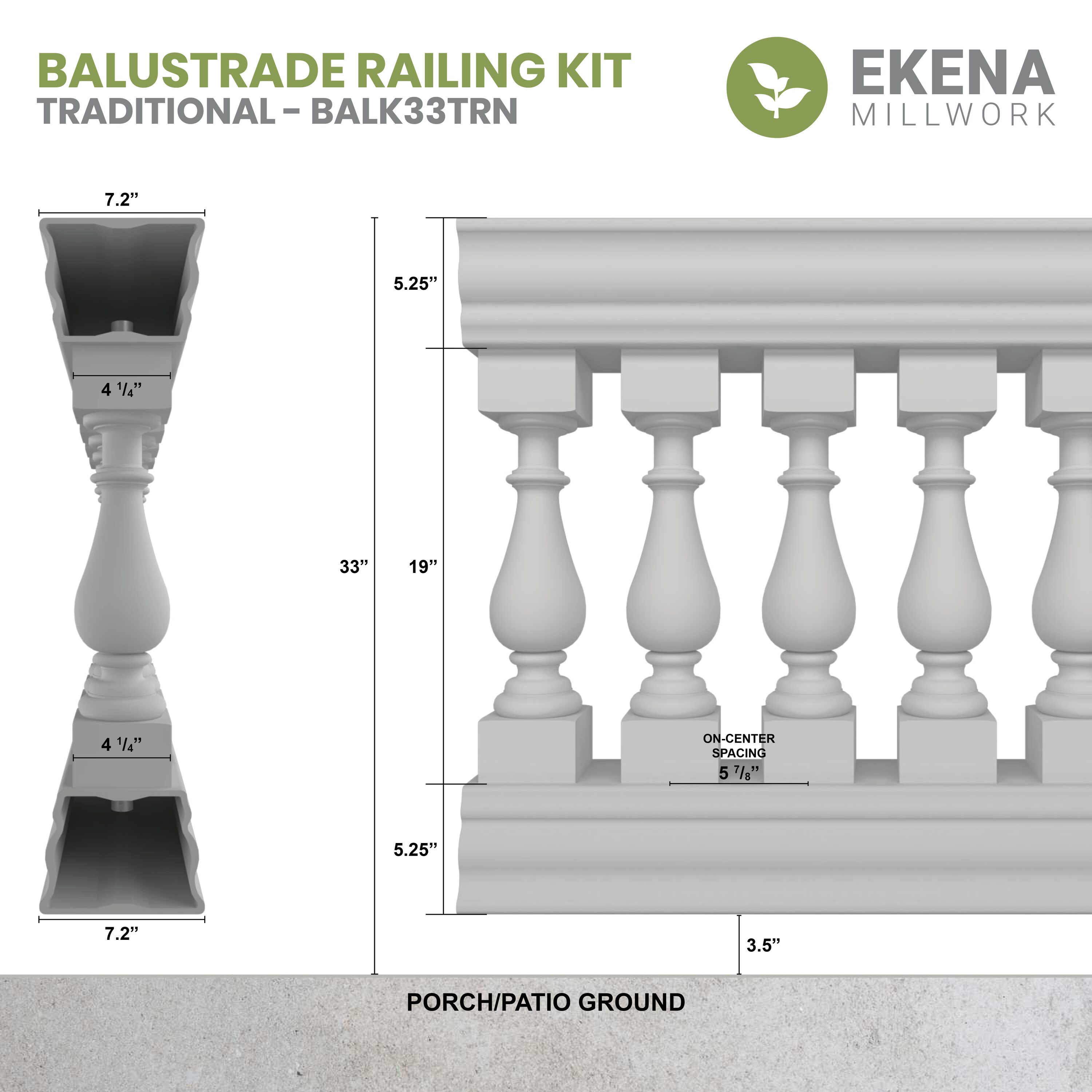 Ekena Millwork BALK33X048TRN railings - View #7