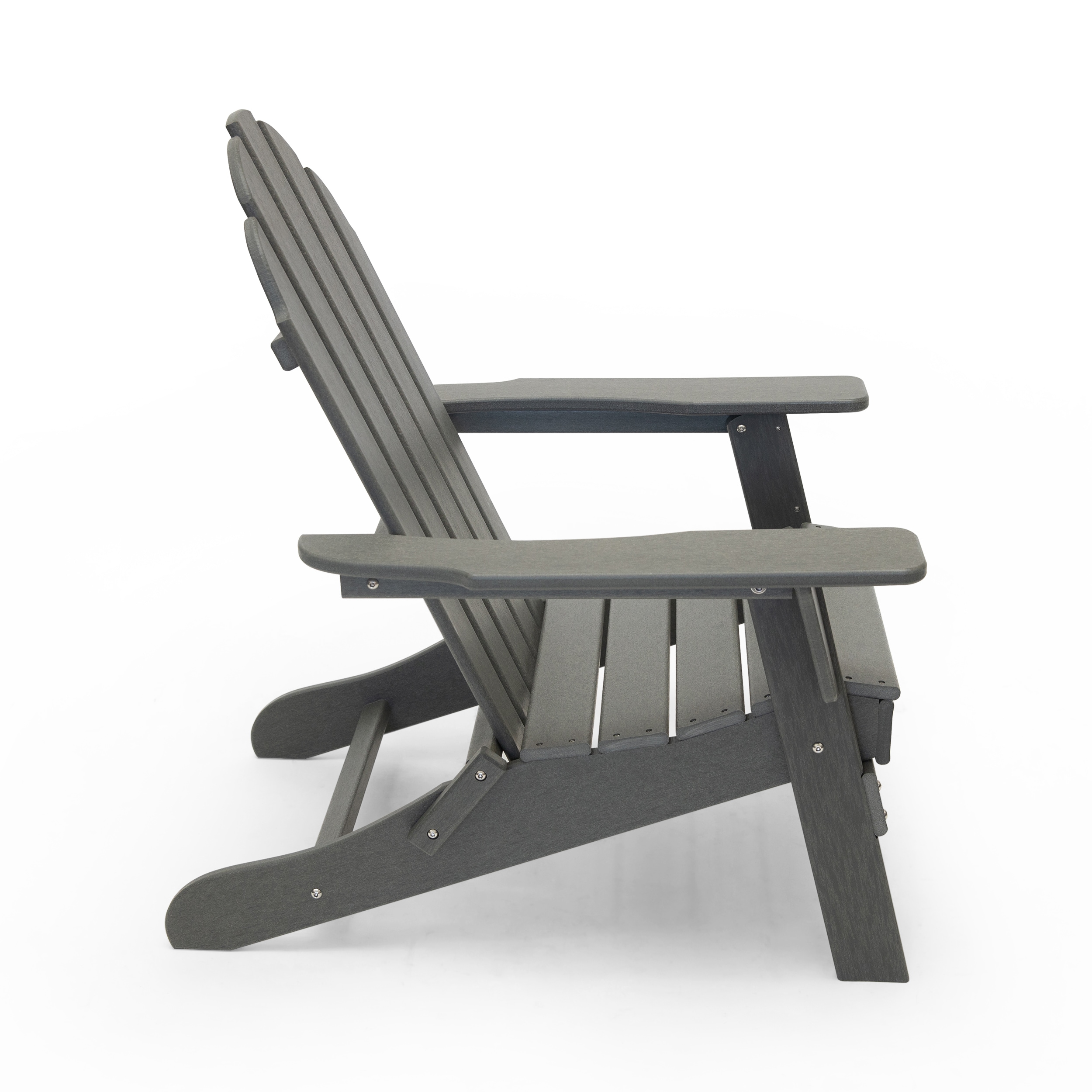 LuXeo Balboa Adirondack Chair Set of 2 Gray Hdpe Frame Stationary ...