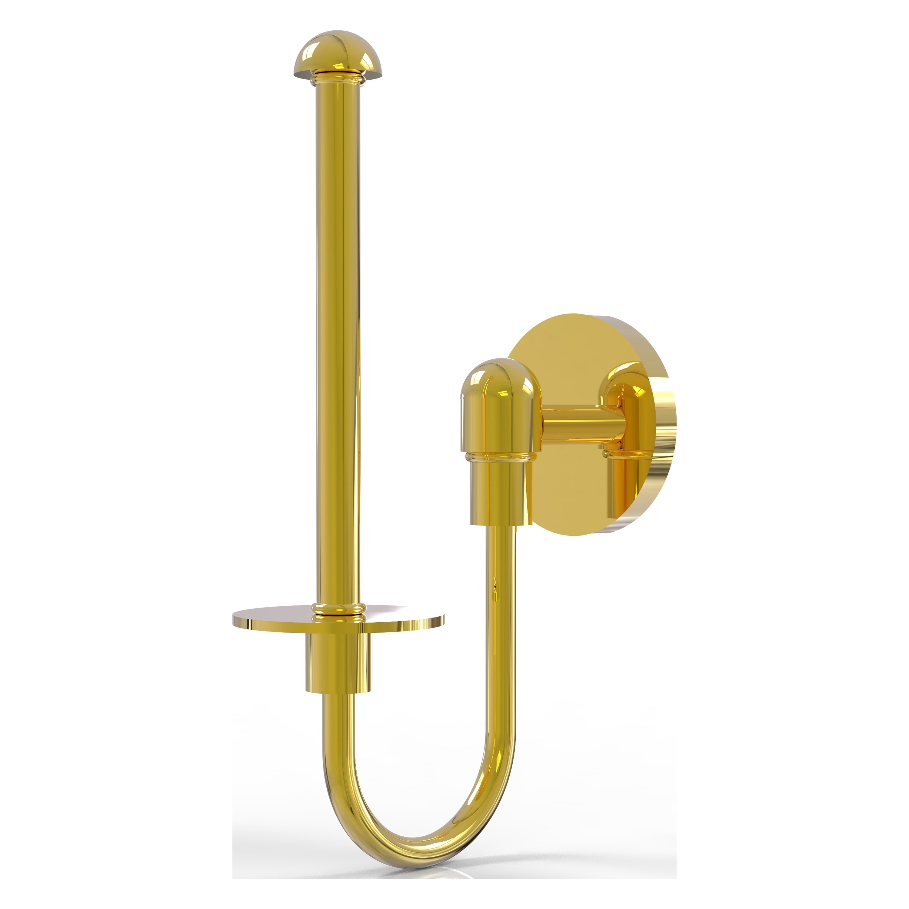 Allied Brass TA-24U-PB Tango Polished Brass Wall mount Single post Toilet Paper Holder 1 -Rolls with Storage
