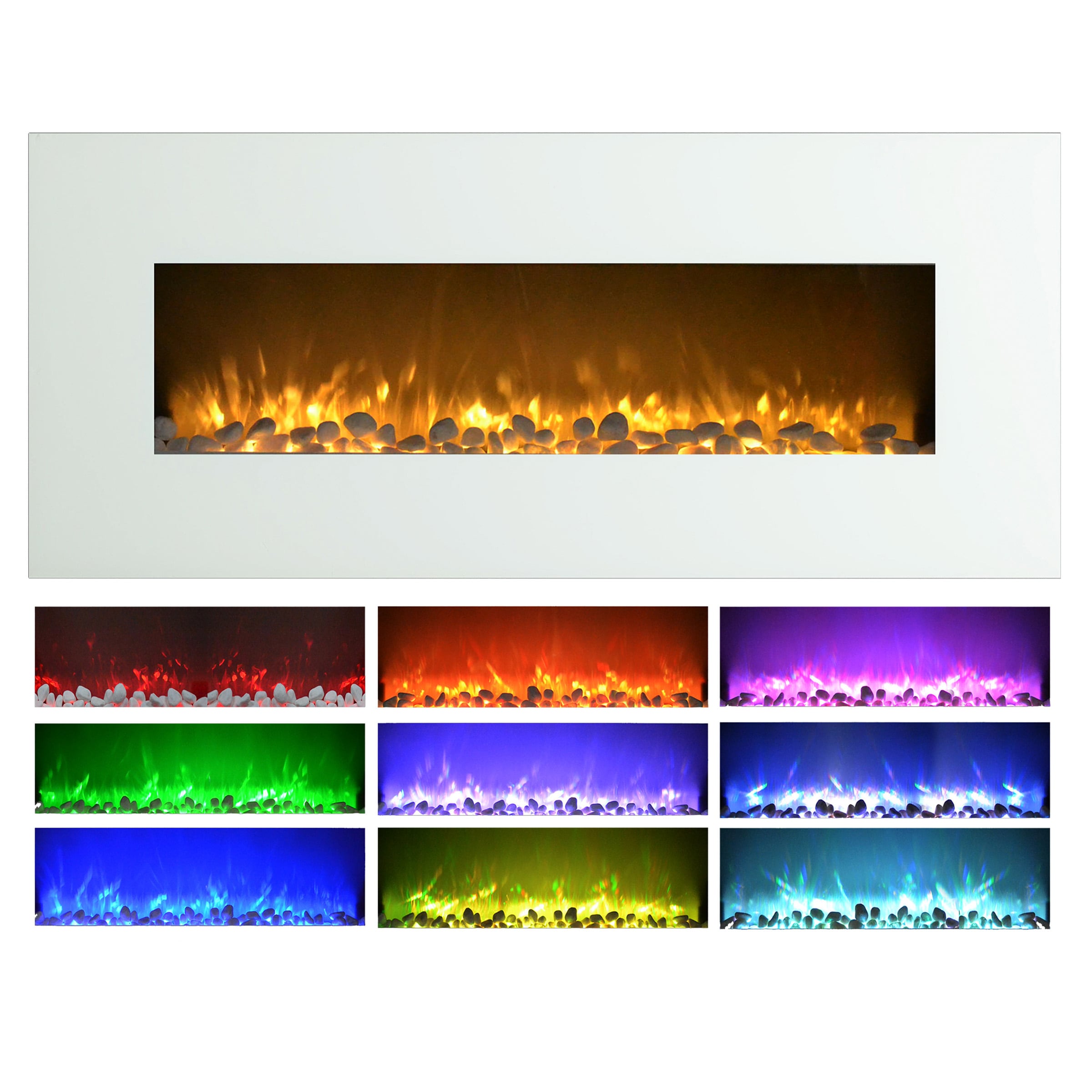 Hastings Home 54-in W White LED Electric Fireplace 452047CHP Uae Electronic uaeelectronic.com