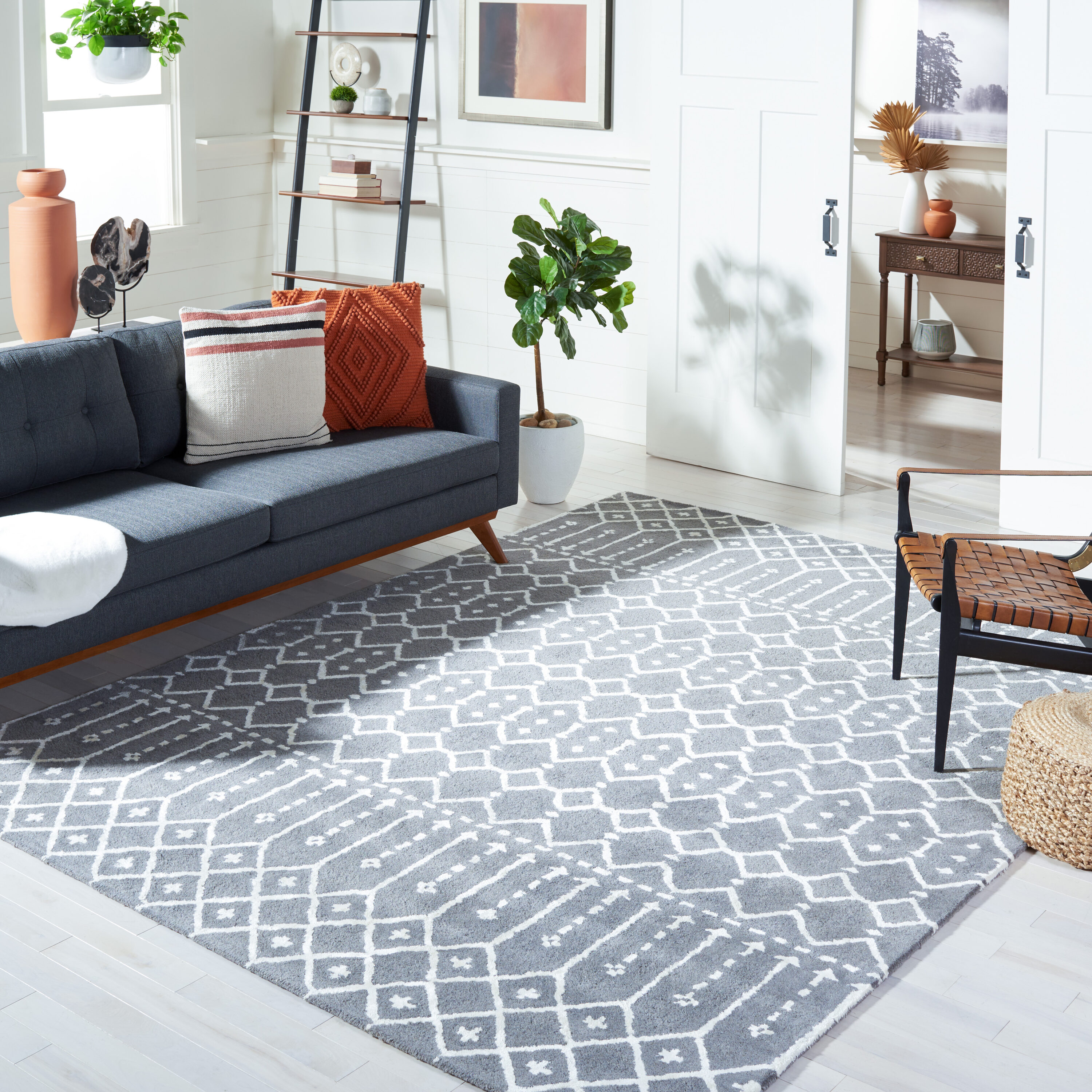  Himalaya 903 Gray/Ivory Bohemian 6ft x 9ft Medium Rectangle Rug