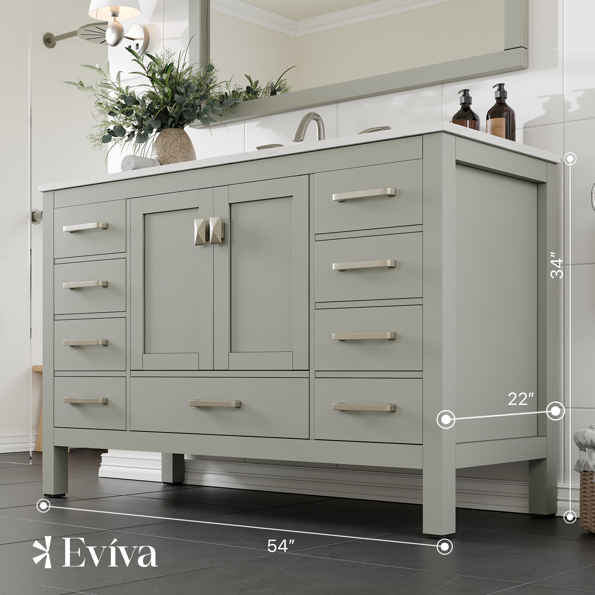Eviva EVVN412-54GR-Q Bath-Vanity-Combo - View #2