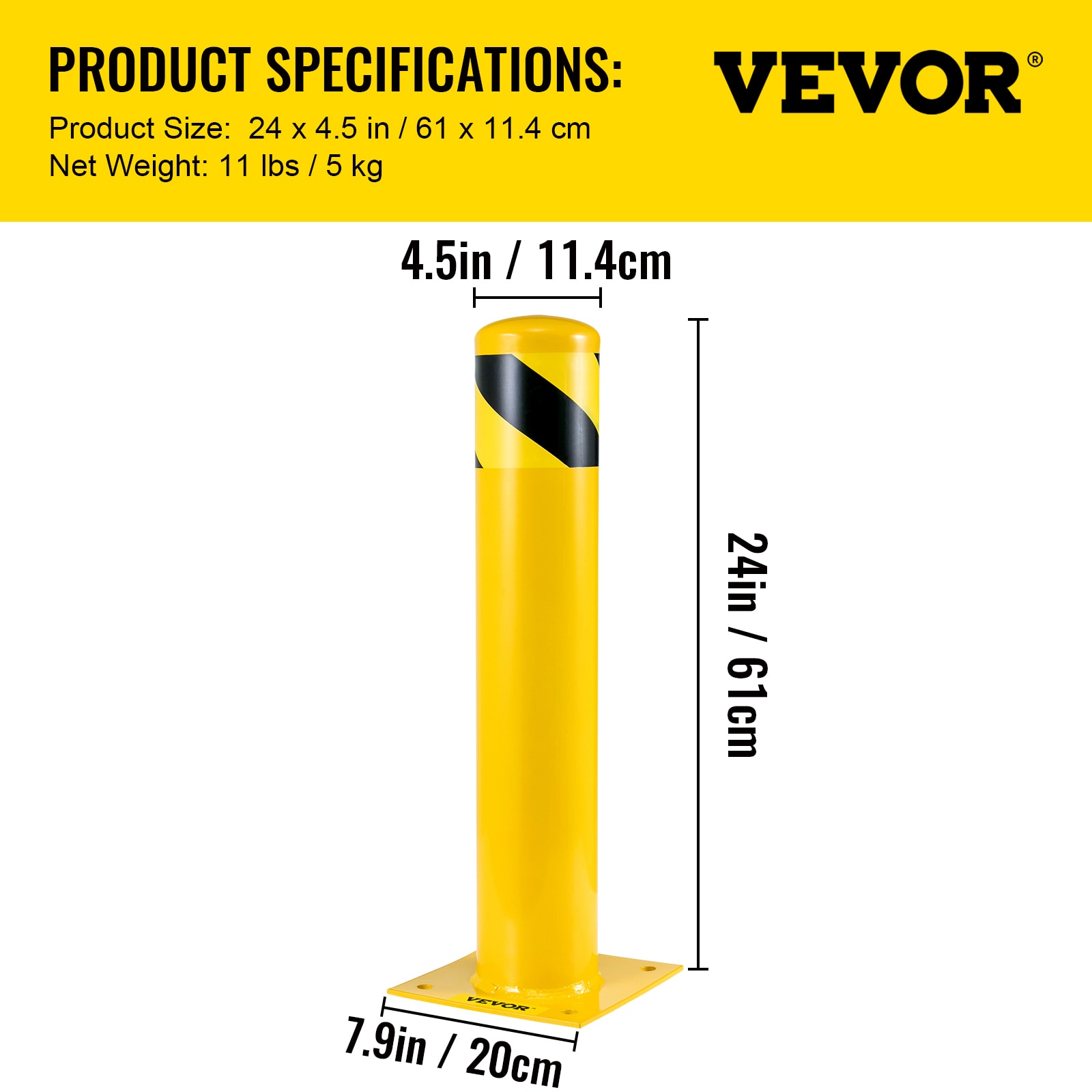 VEVOR AQZ24X4.5INHS0001V0 Commercial-Bollards - View #7