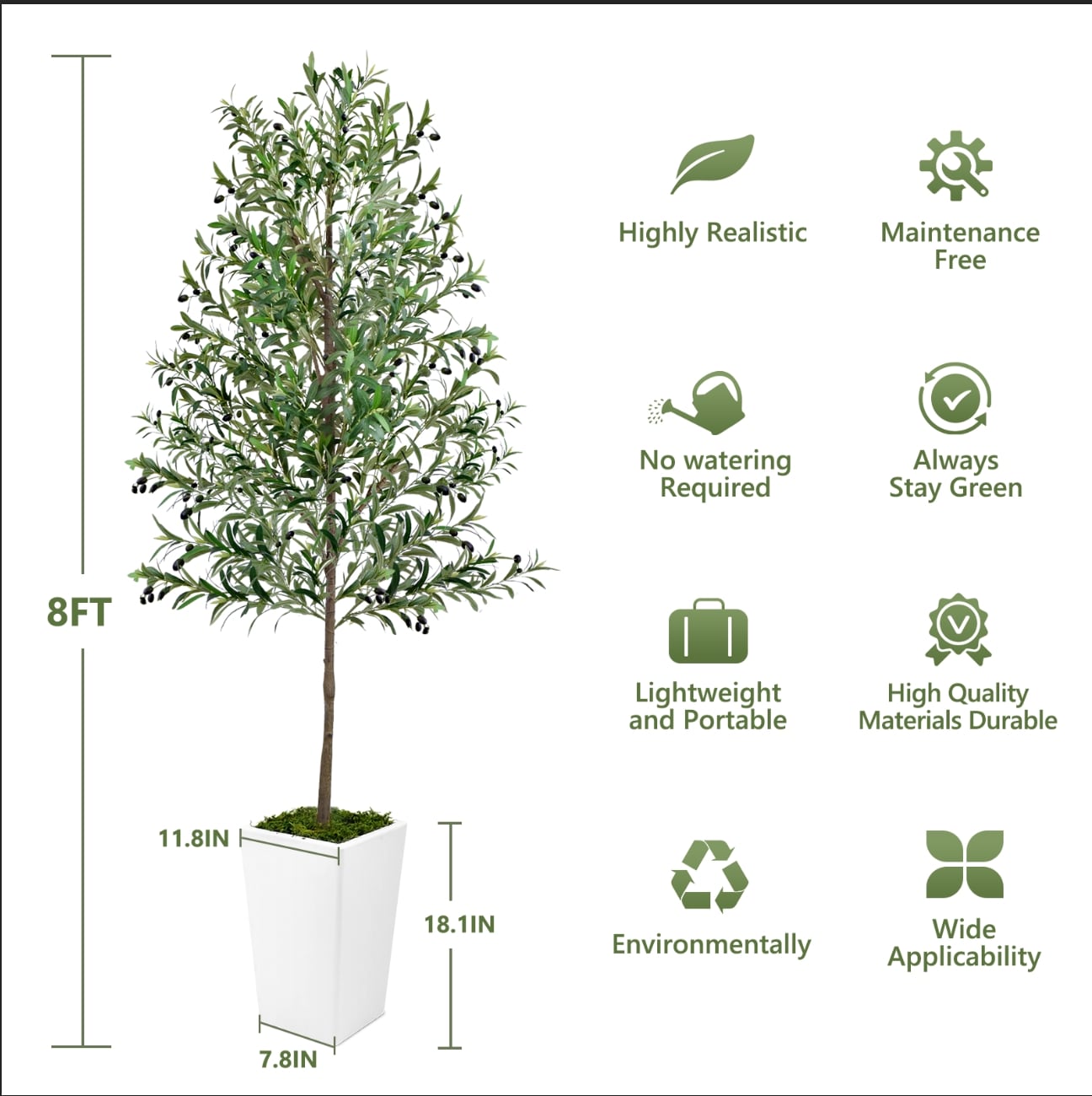 LOVMOR TF-8FT-LSQ Artificial-Plants-Trees - View #5