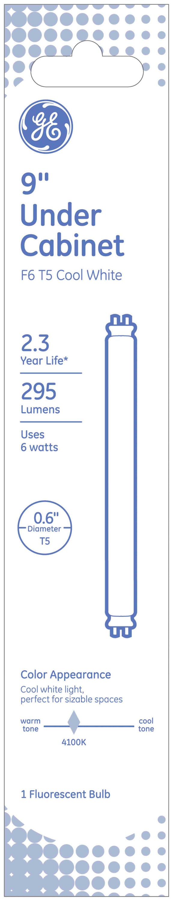 6 Watt T5 Fluorescent 3000K Warm White F6T5/WW Pack Of 6 9 Super Long Life Light Bulbs 