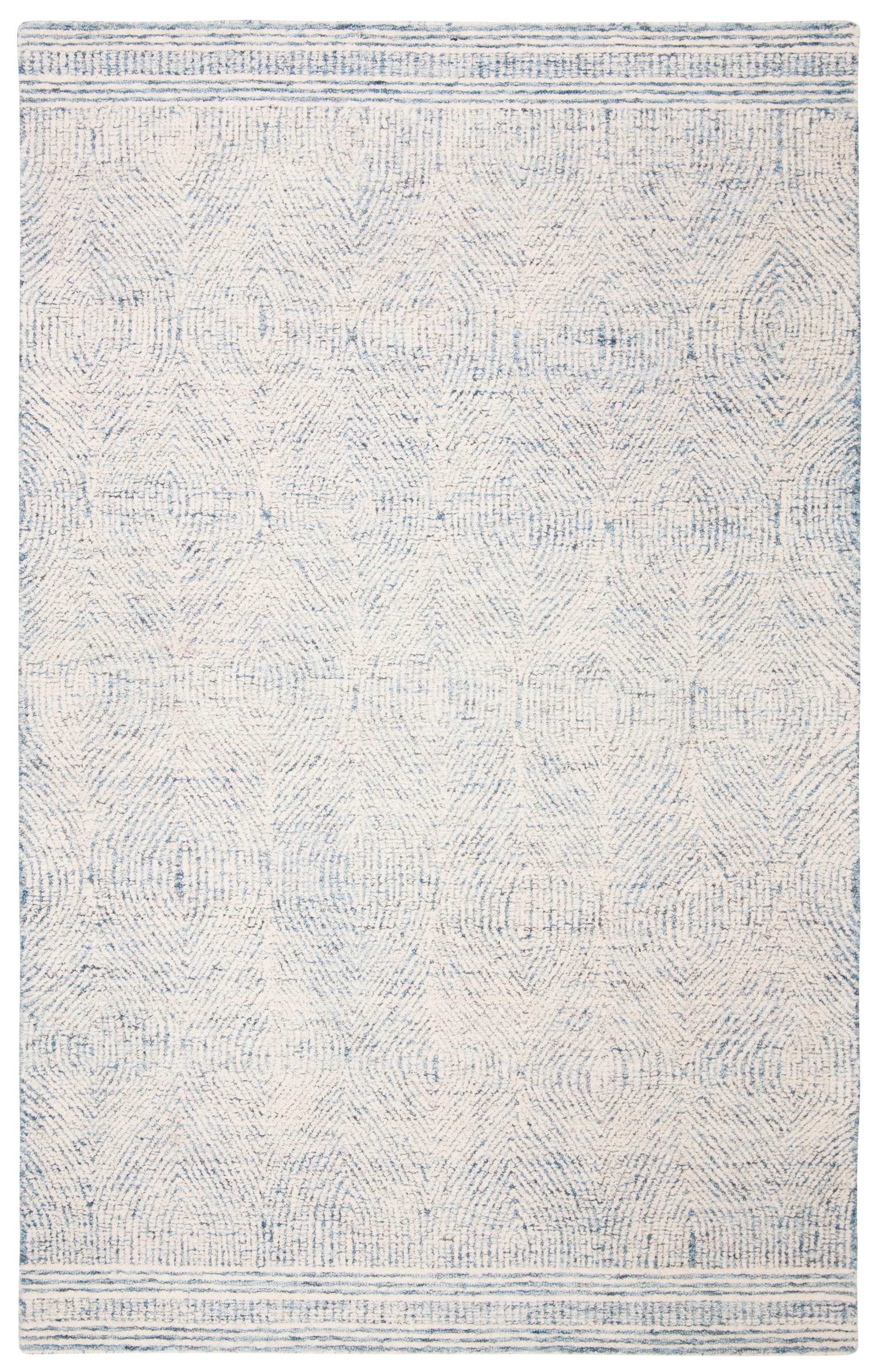 Safavieh ABT340M-8 Abstract Zenzi 8 x 10 (ft) Tufted Wool Ivory/Blue Rectangular Indoor Abstract Vintage Area rug