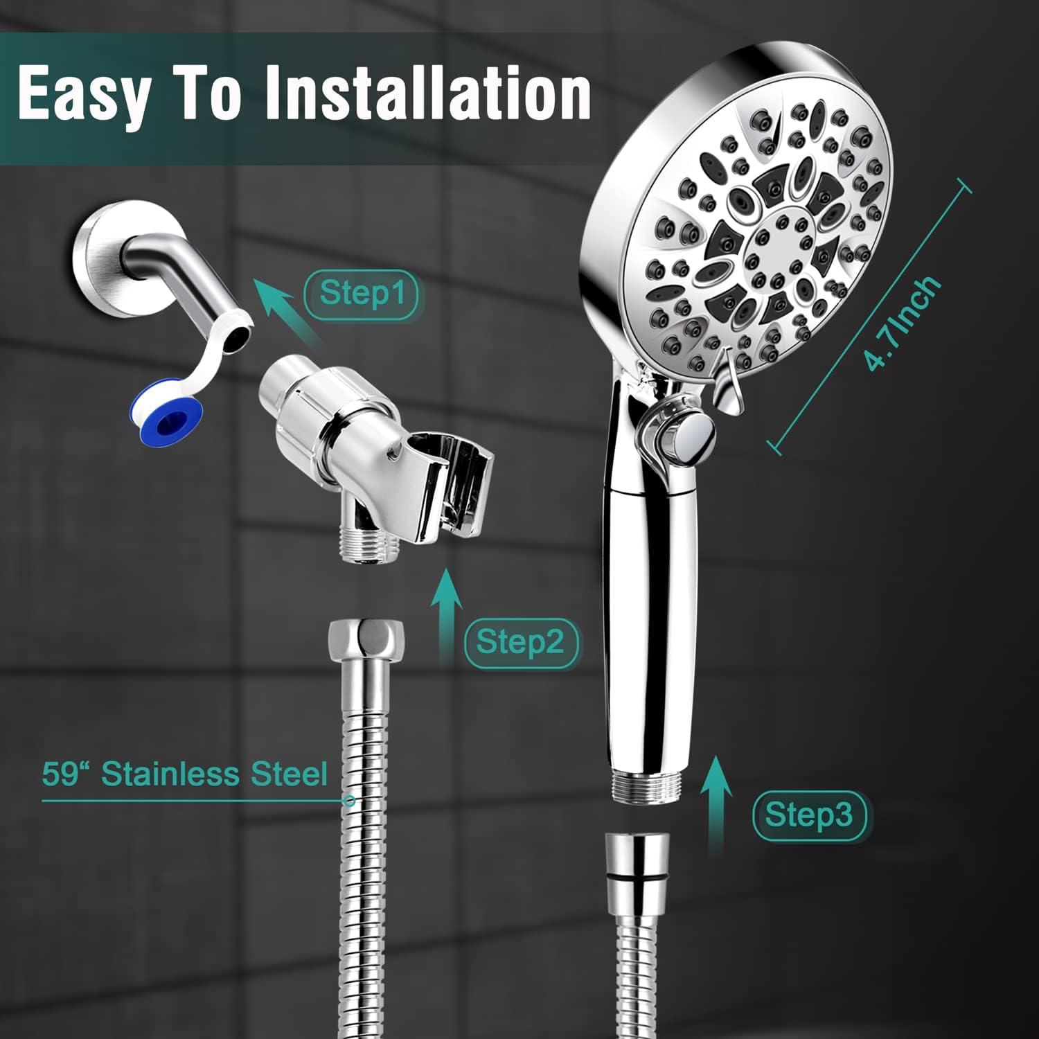 WIZ INJL-009 Fixed-Showerhead - View #3