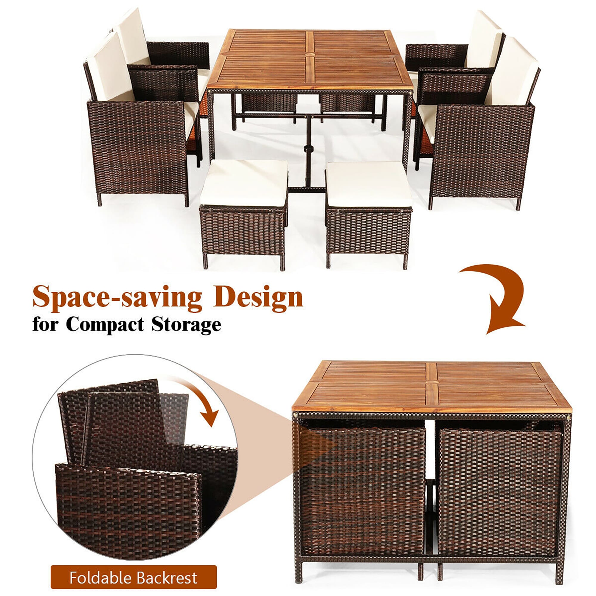Forclover HYFW-674WH+ Patio-Dining-Sets - View #4