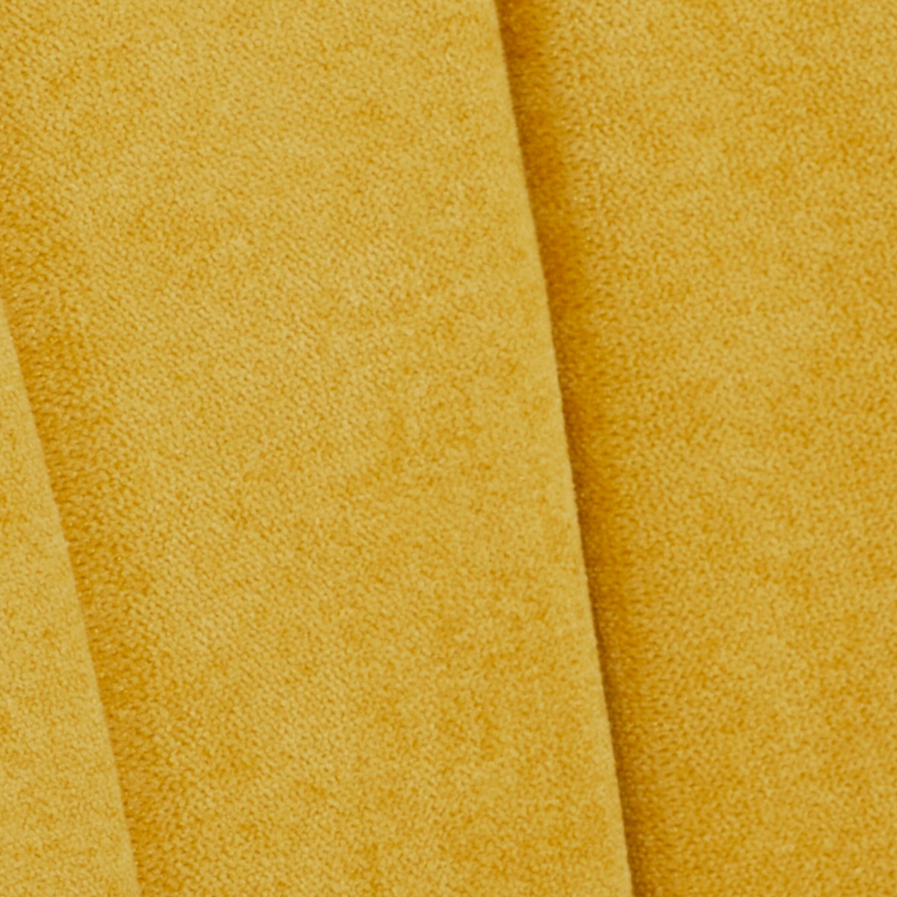 Yellow Velvet Barrel Accent Chair with Wood Legs