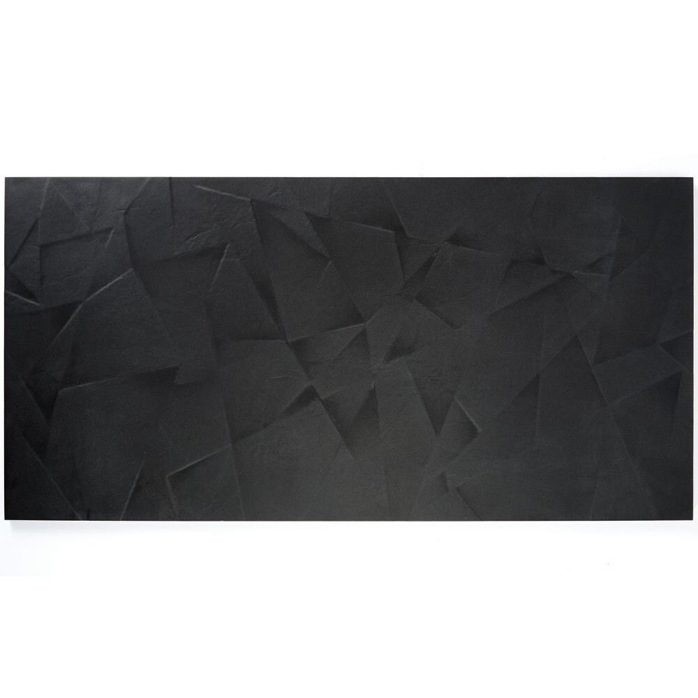 Artmore Tile EXT3RD104906 (Sample) Touchstone Black 4-in x 8-in Grooved Porcelain Linear Brick Look Thinset Mortar Floor and Wall Tile