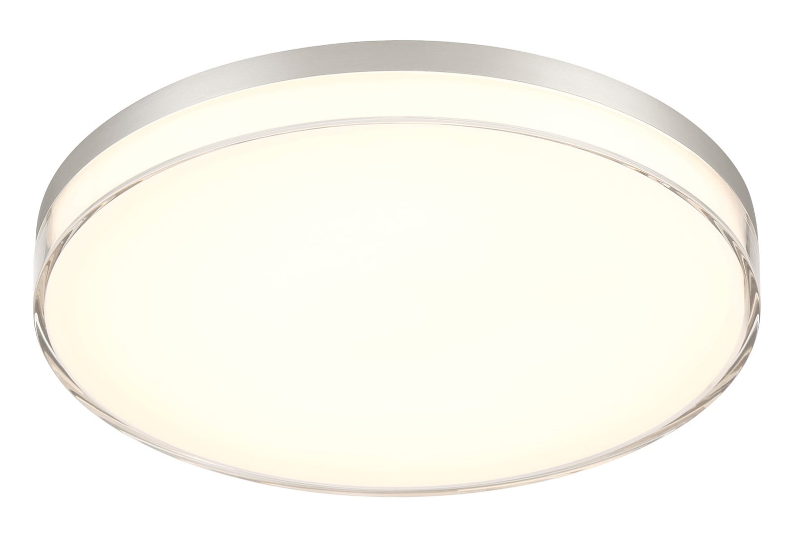 11-Inch Brushed Nickel LED Flush Mount Light with Acrylic Shade