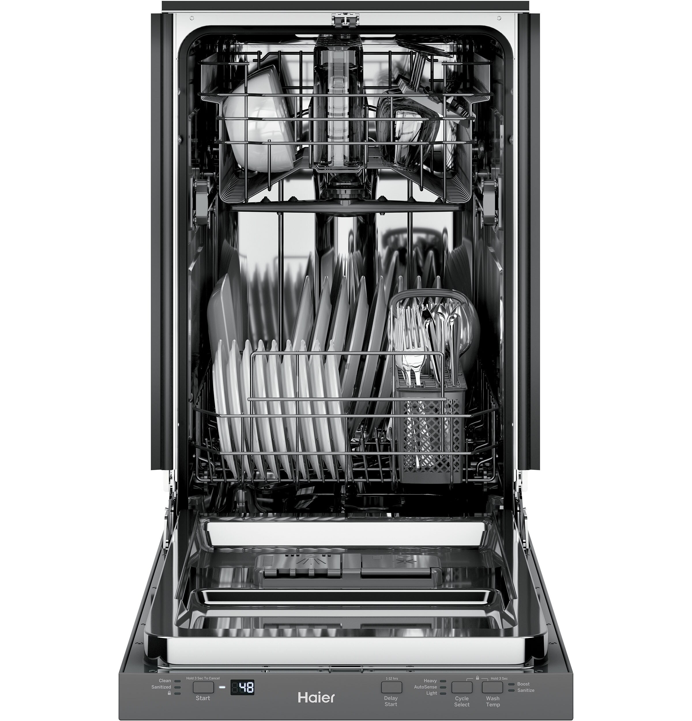 Haier 47-Decibel Top Control 18-in Built-In Dishwasher (Stainless Steel)  ENERGY STAR (ADA Compliant)