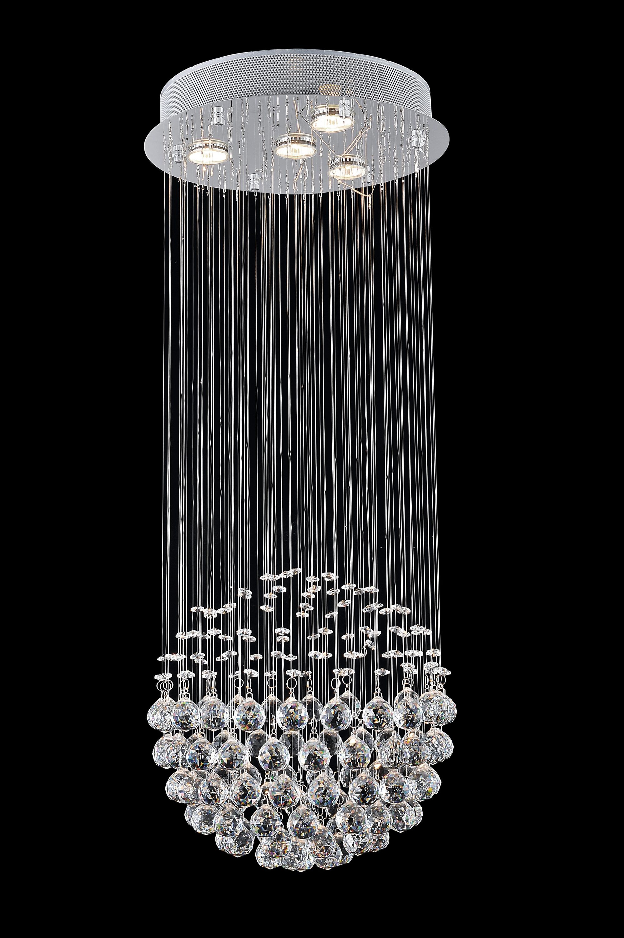 CWI Lighting 6607C14C Single Sphere 4-Light 14-in Chrome Halogen Flush Mount Light