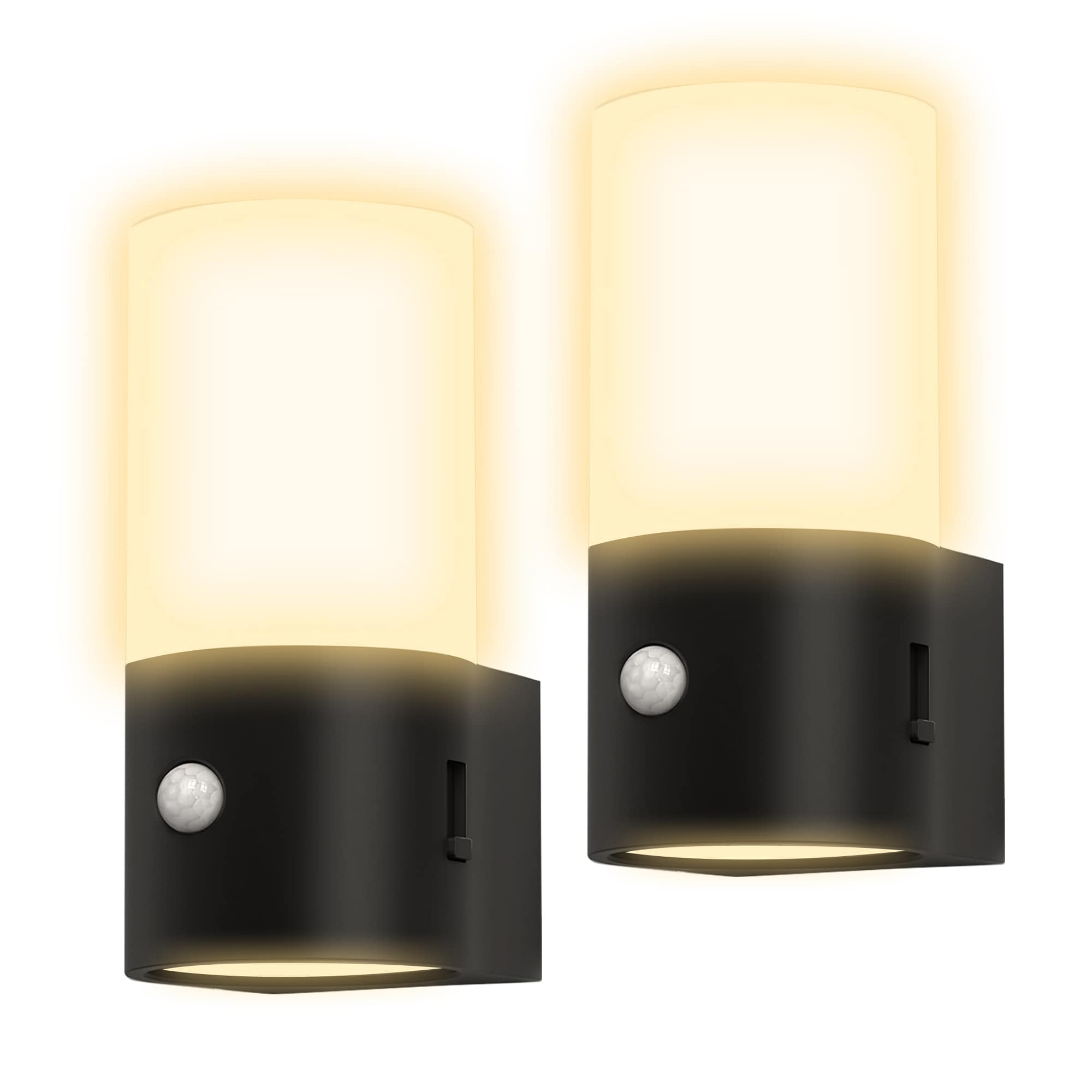 YANSUN LA-BX07001ACH-11 2 -Pack GY111-Black and White LED Motion Sensor Auto On/Off Night Light