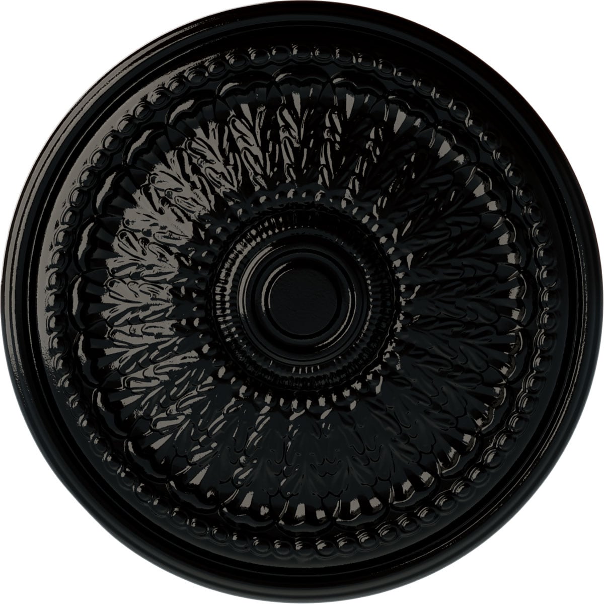 Ekena Millwork CM27BRBPS Brunswick 27-in W x 27-in L Painted Black Pearl Polyurethane Whole Ceiling Medallion