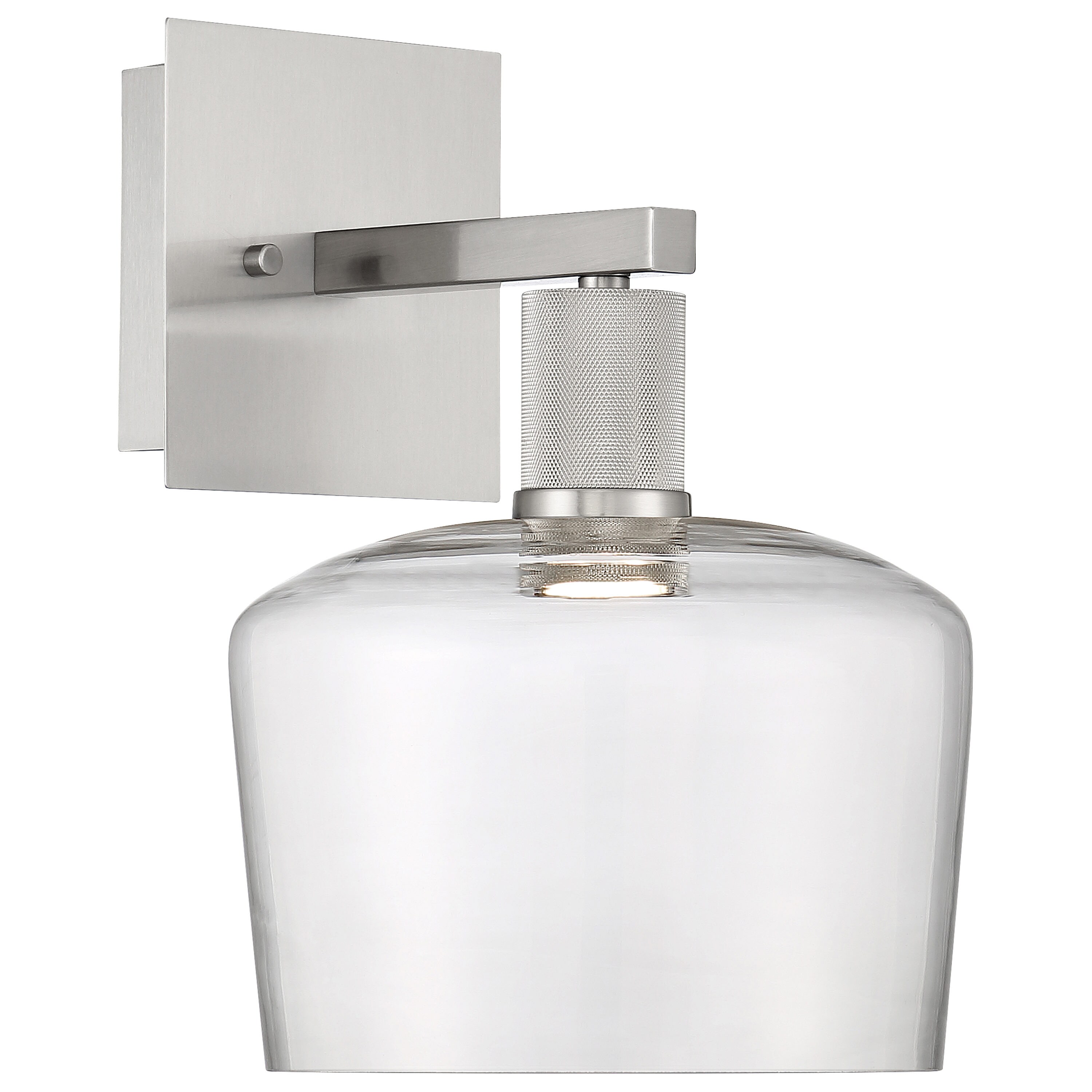 Access Lighting 63144LEDD-BS/CLR Port Nine Chardonnay LED Wall Sconce - Brushed Steel - Clear Glass - Dedicated LED